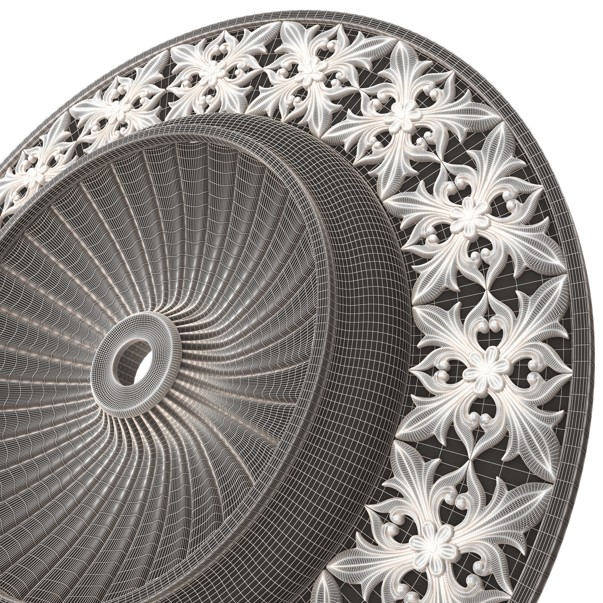 Ceiling Rosette 012 Low-poly 3D model_13