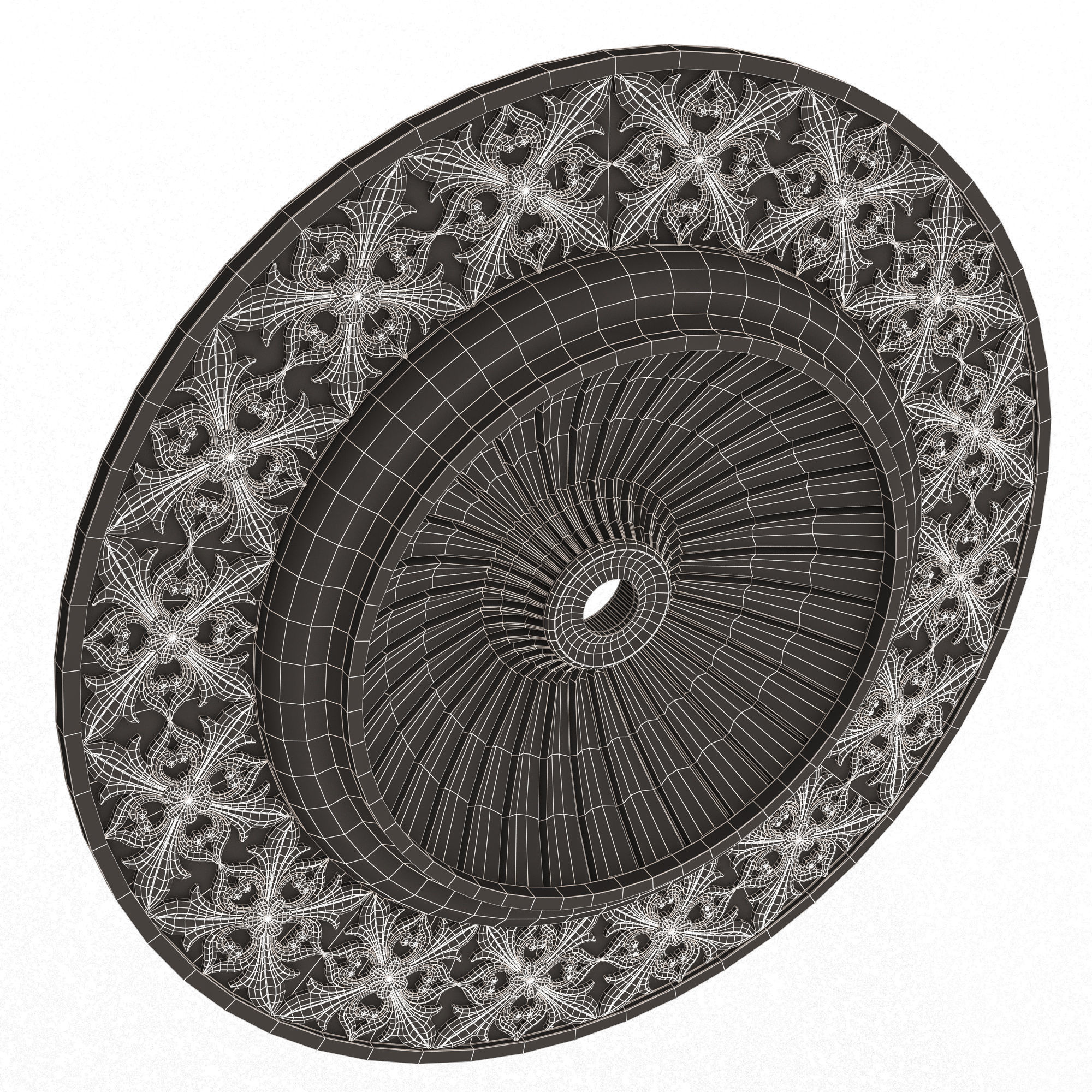 Ceiling Rosette 012 Low-poly 3D model_16