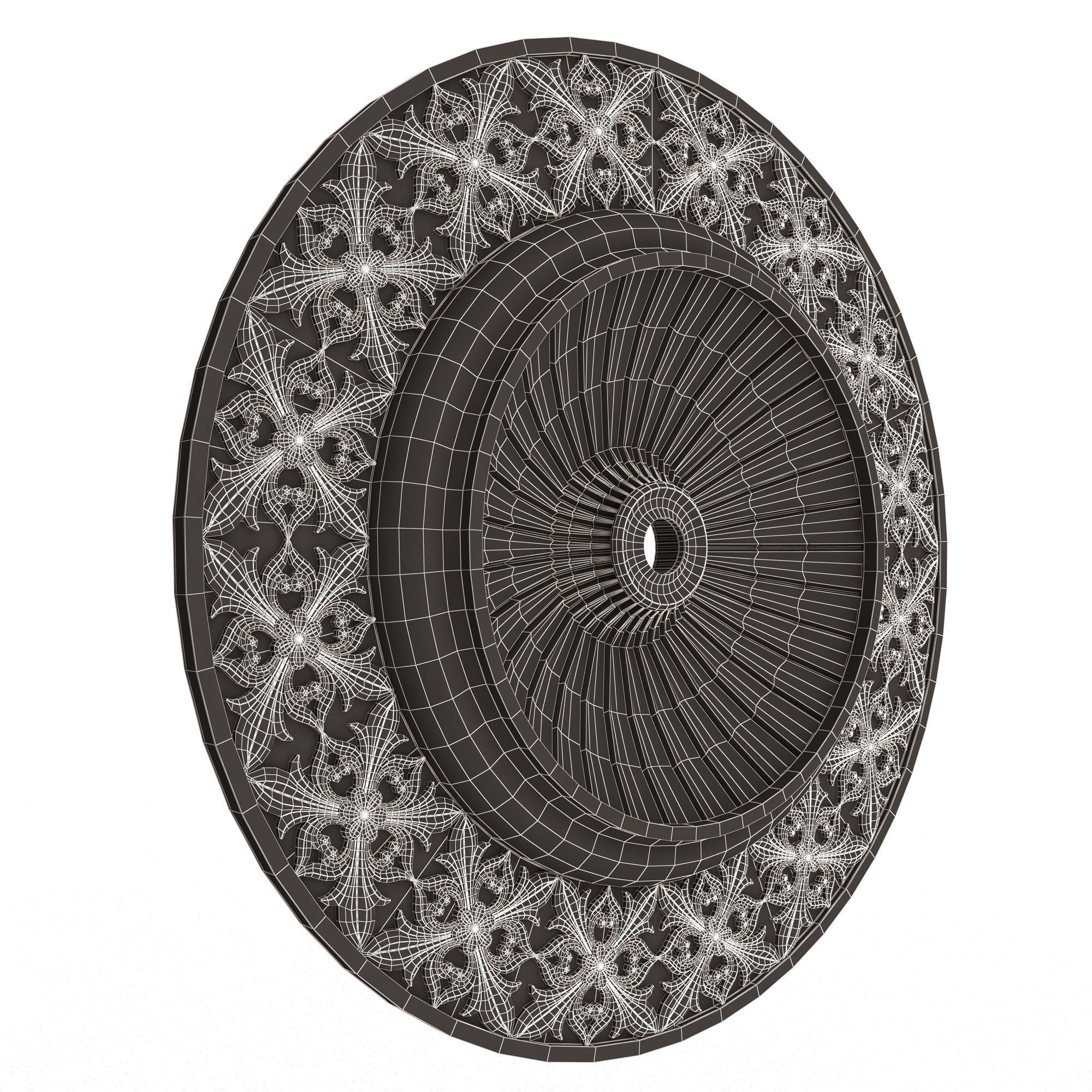 Ceiling Rosette 012 Low-poly 3D model_7
