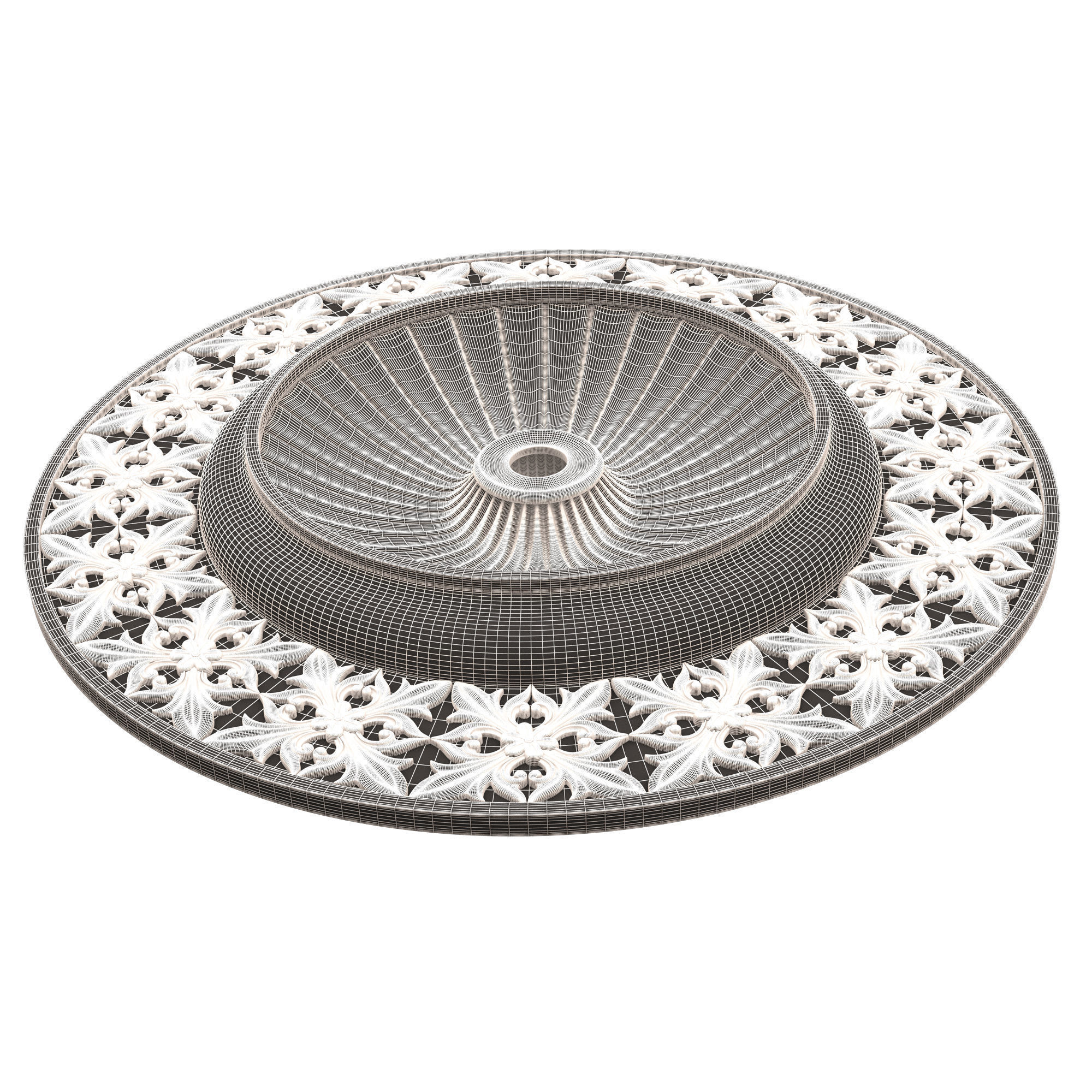 Ceiling Rosette 012 Low-poly 3D model_14