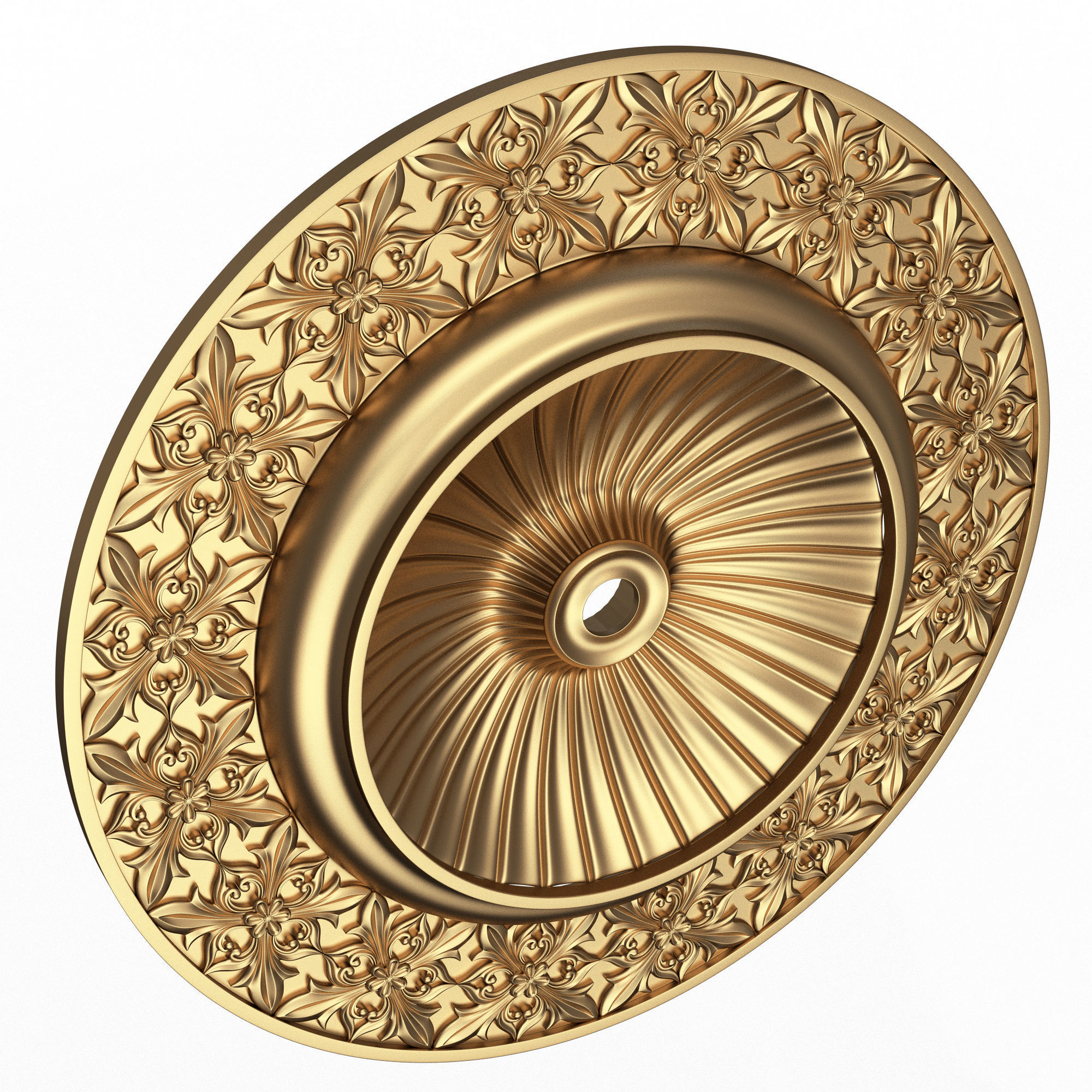 Ceiling Rosette 012 Low-poly 3D model_1