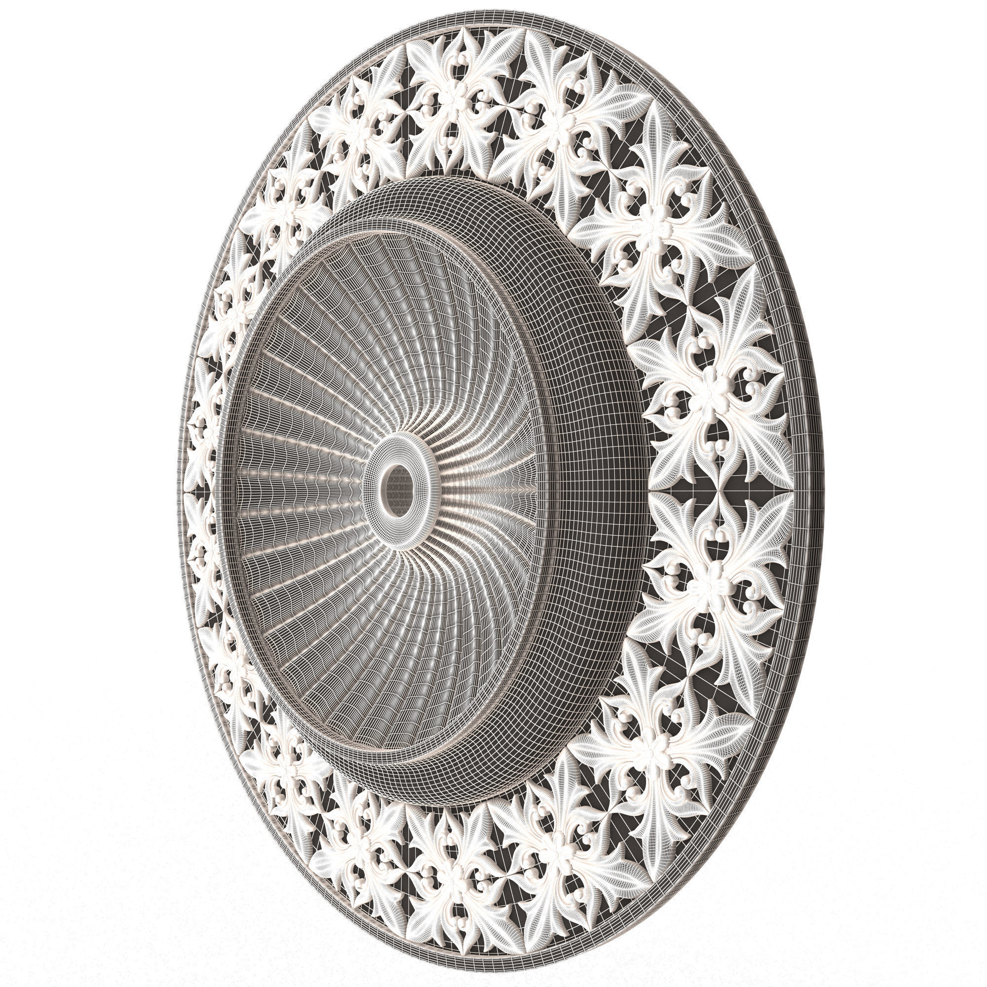 Ceiling Rosette 012 Low-poly 3D model_11
