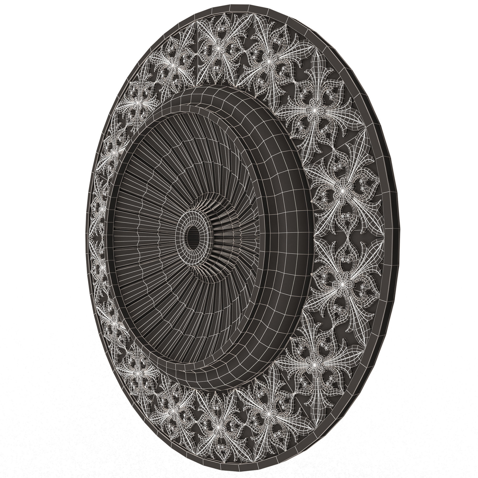 Ceiling Rosette 012 Low-poly 3D model_17