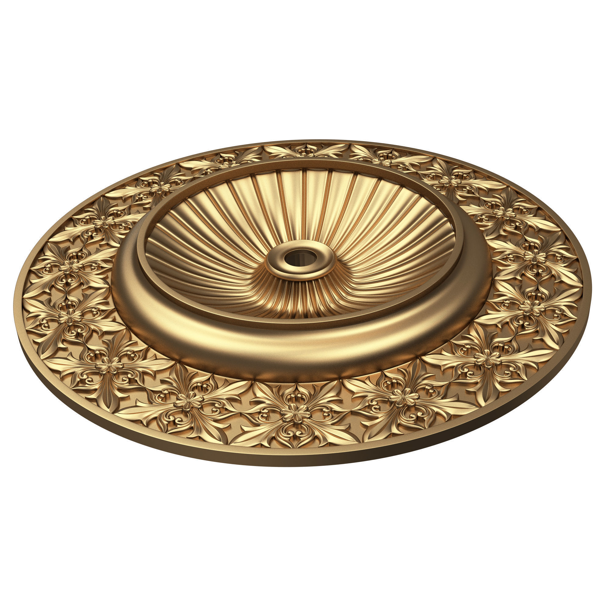 Ceiling Rosette 012 Low-poly 3D model_5