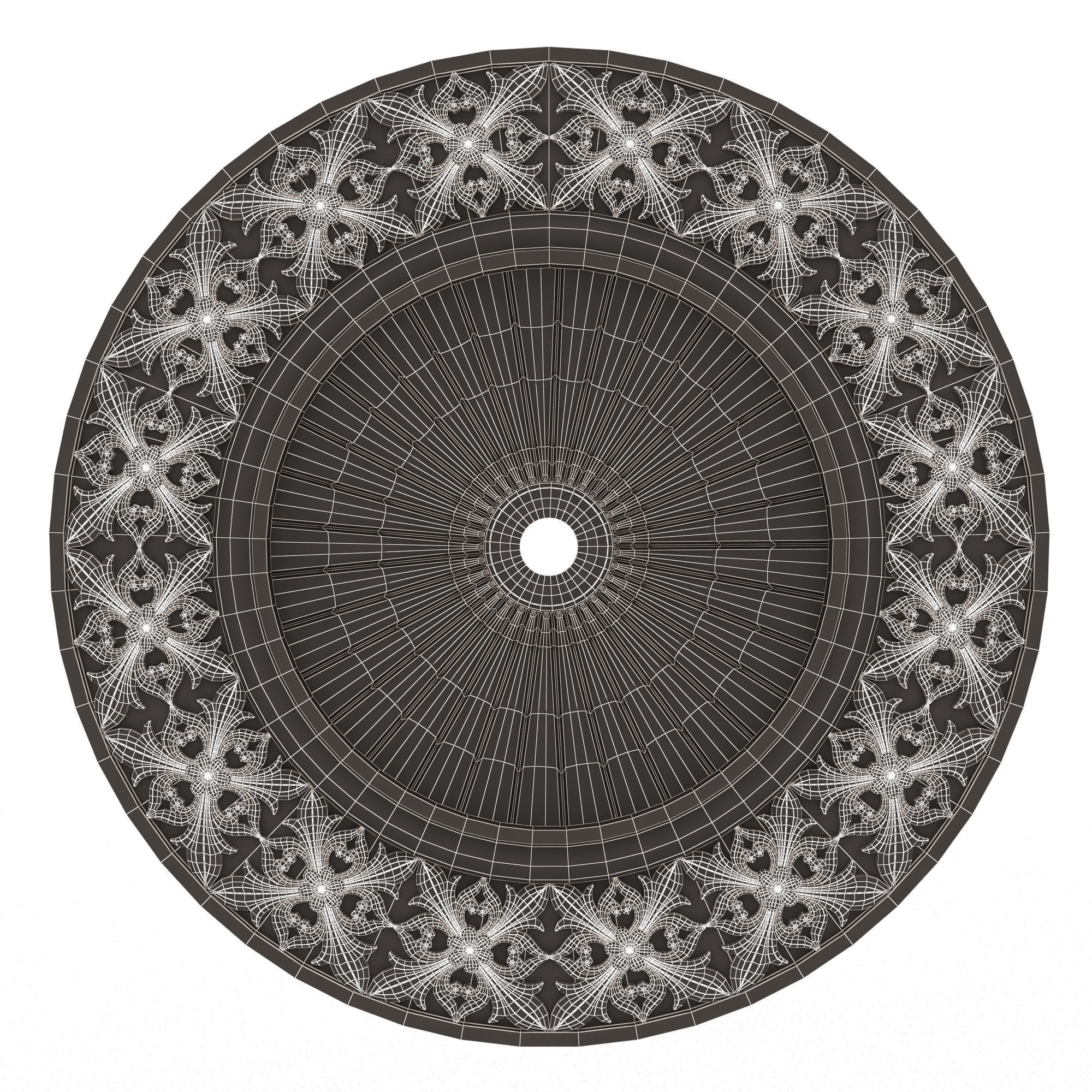 Ceiling Rosette 012 Low-poly 3D model_15