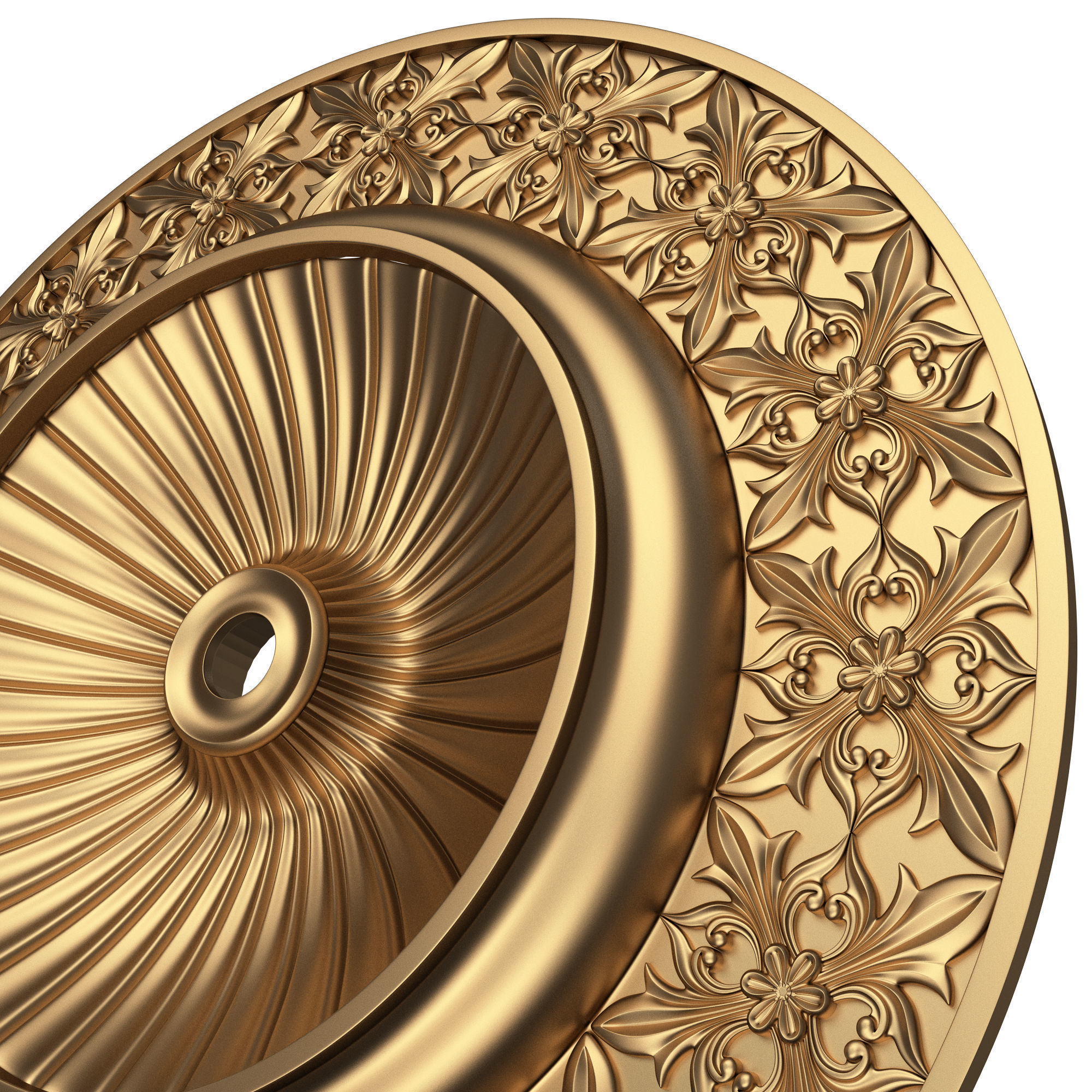 Ceiling Rosette 012 Low-poly 3D model_4