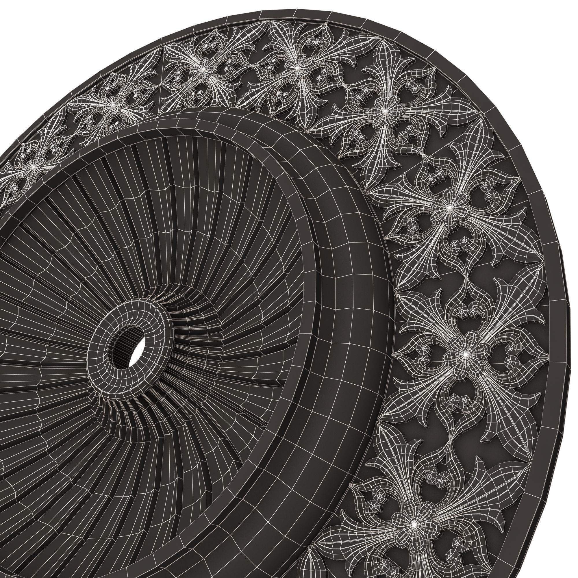 Ceiling Rosette 012 Low-poly 3D model_8