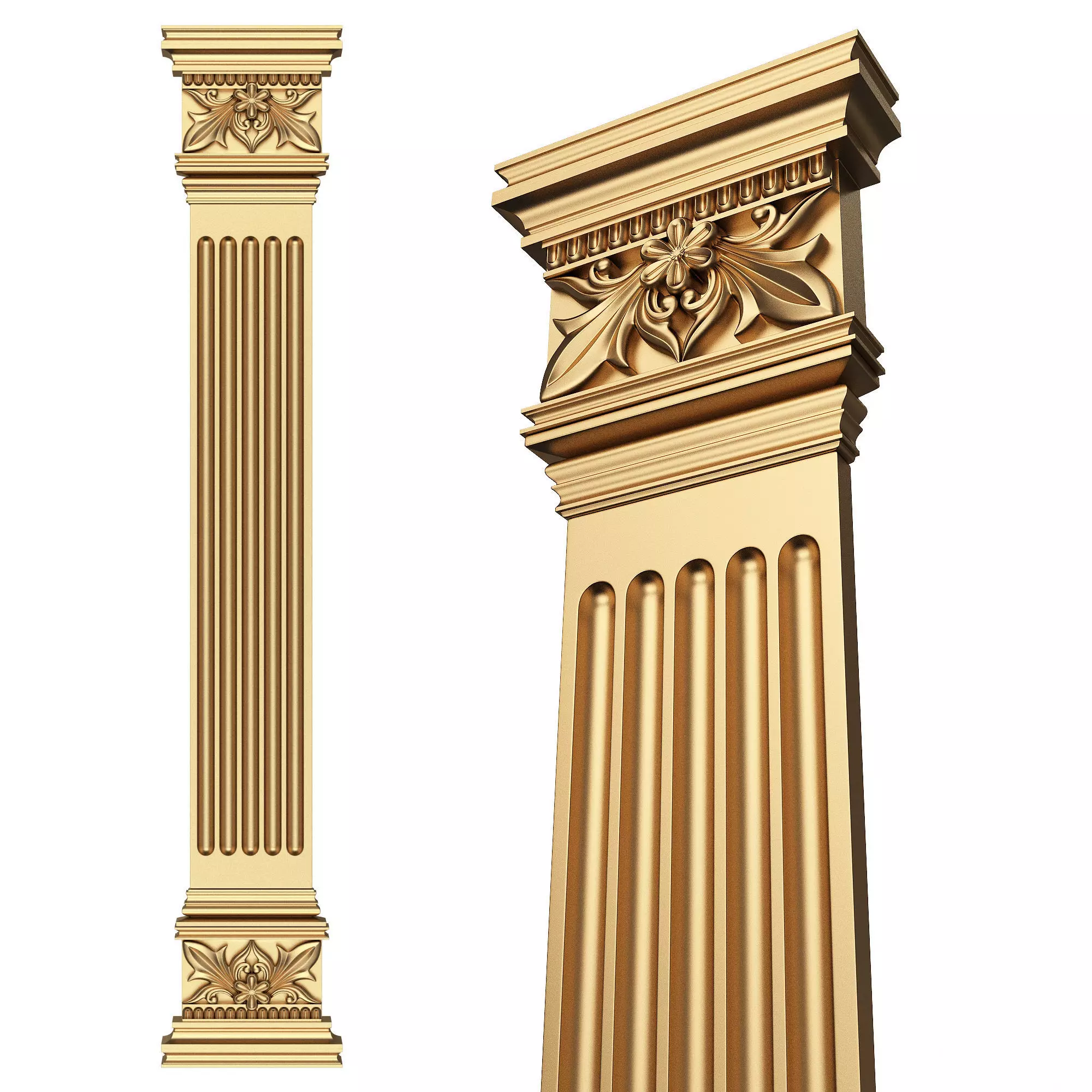 Column Capital 1402 Low-poly 3D model