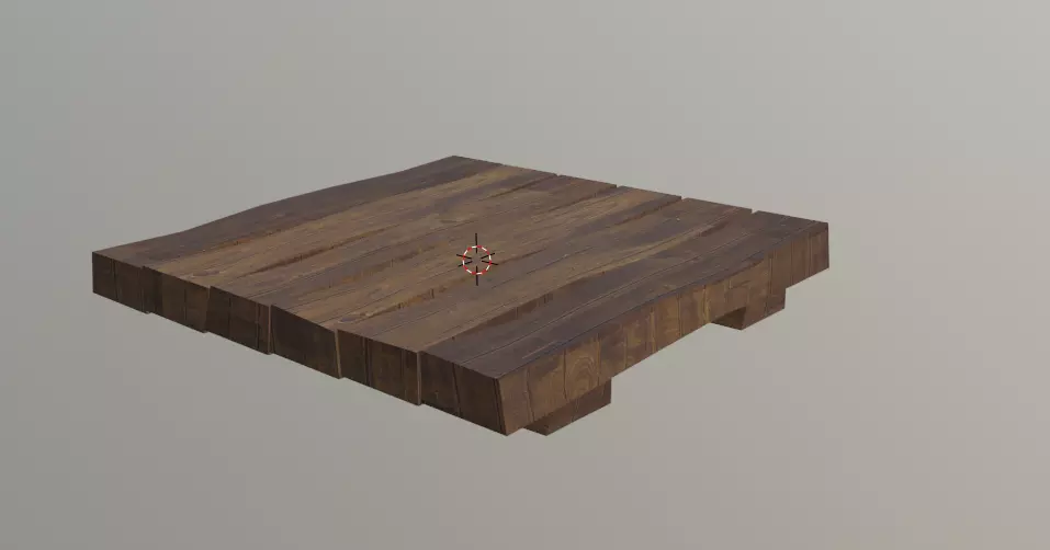 wooden platform Free 3D model_0