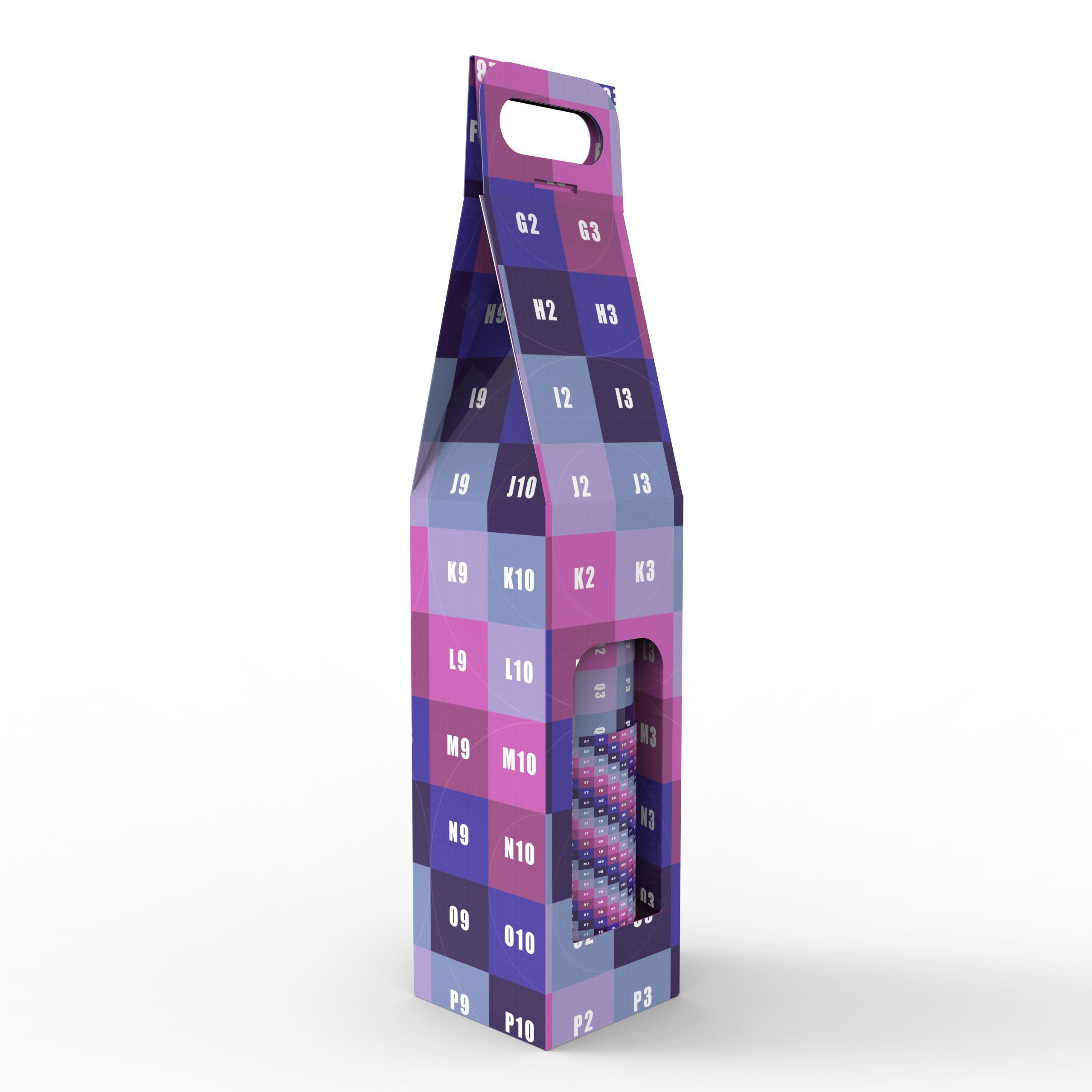 Packaging box holder for one wine bottle Texture_6