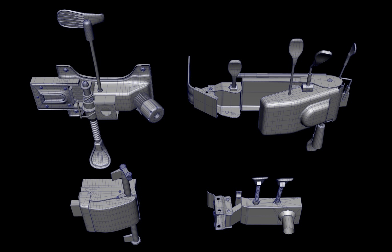 Chair levers collections Low-poly 3D model_7