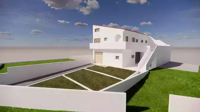 Small portogeuse house  Low-poly 3D model