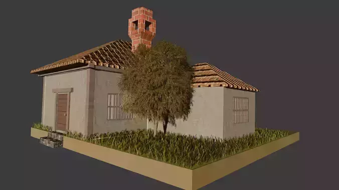 mini 3d forest house Low-poly 3D model