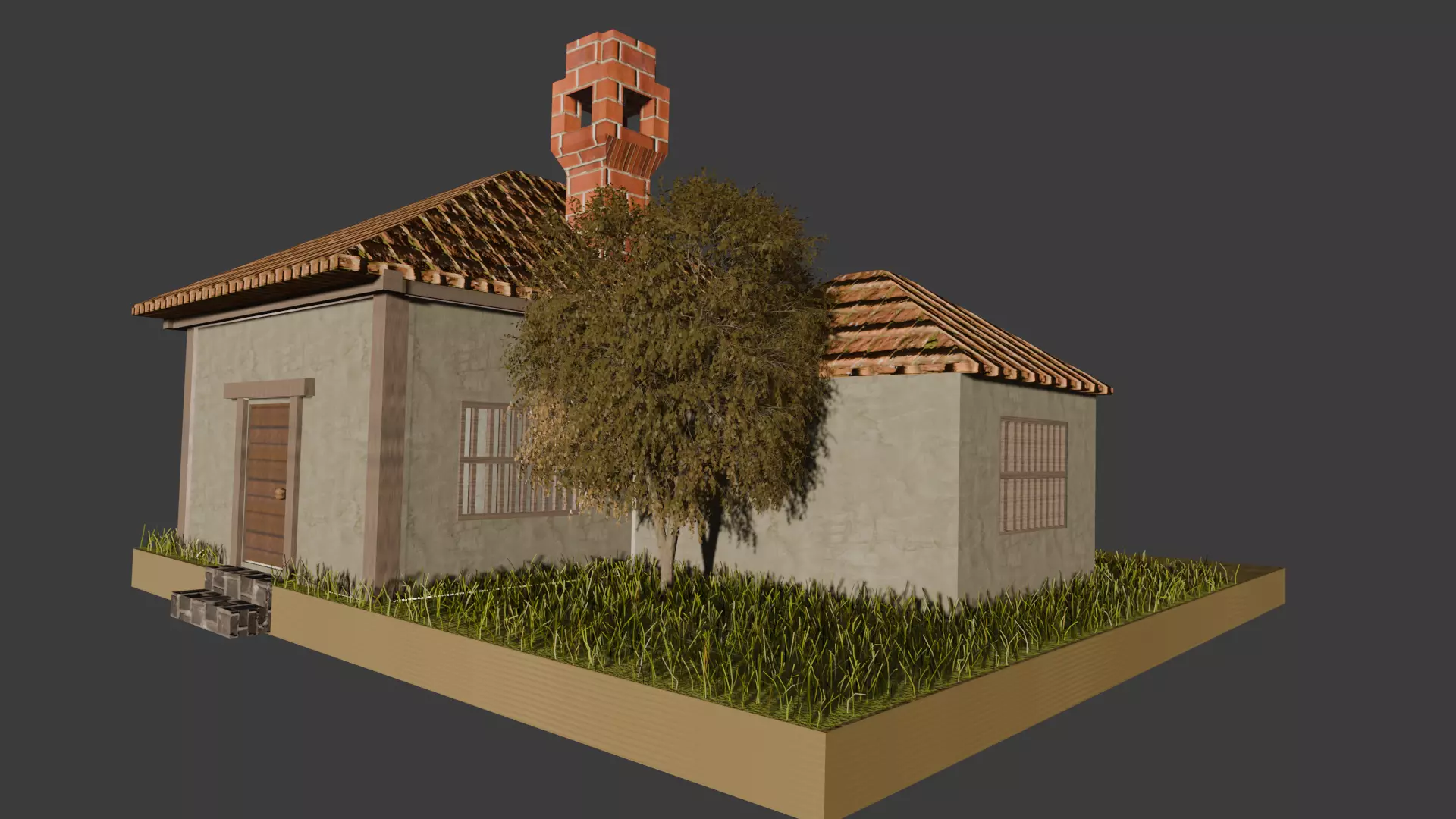 mini 3d forest house Low-poly 3D model_0