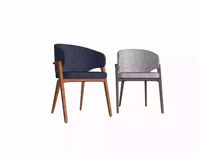 Velvet Dining Chair 3D model