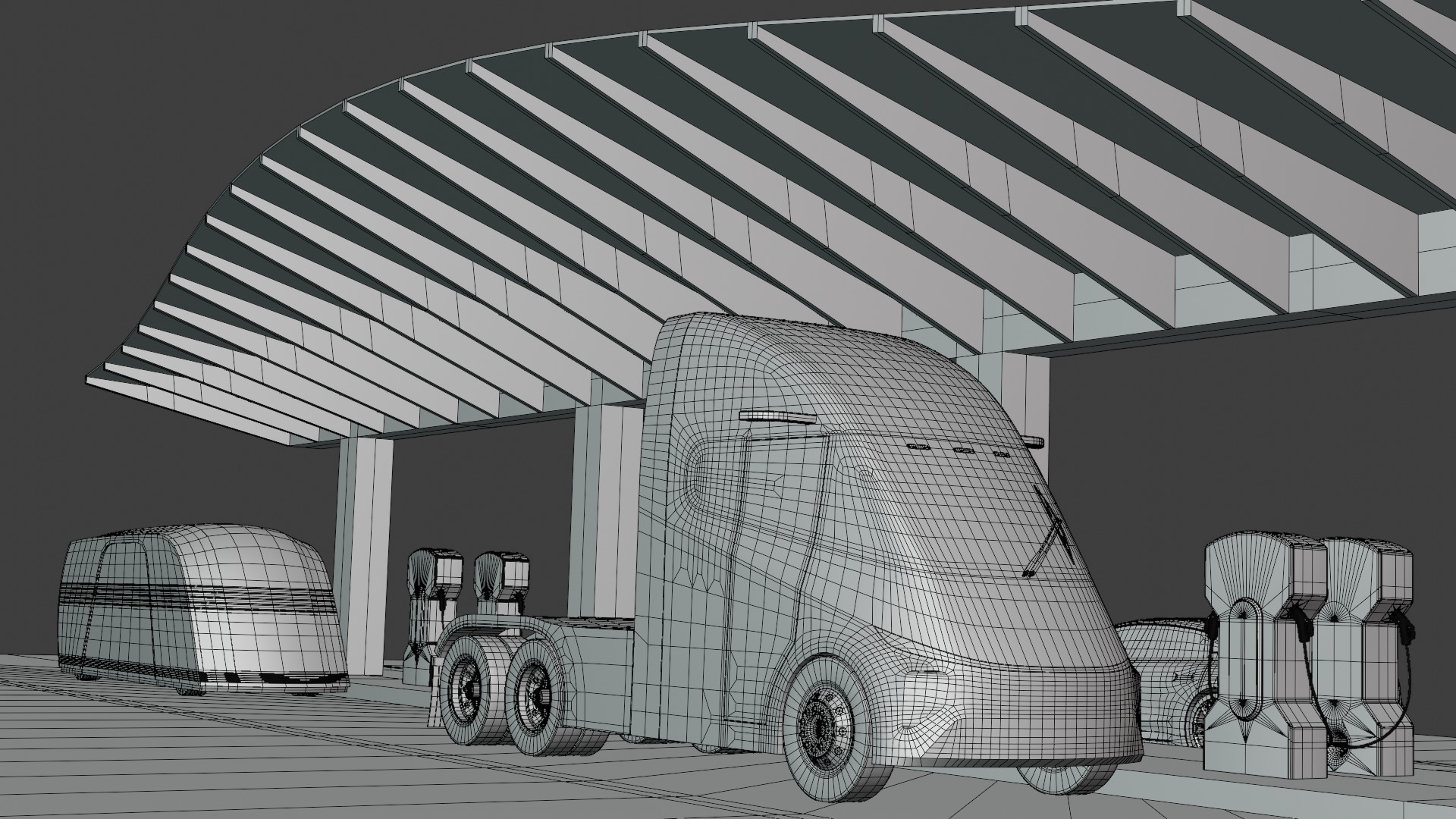 EV charging station IX 3D model_2