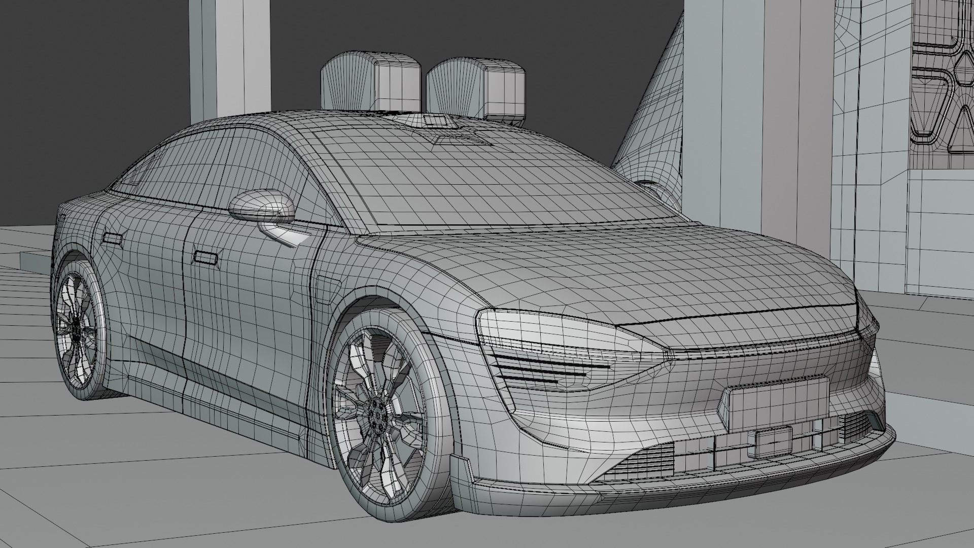 EV charging station IX 3D model_8