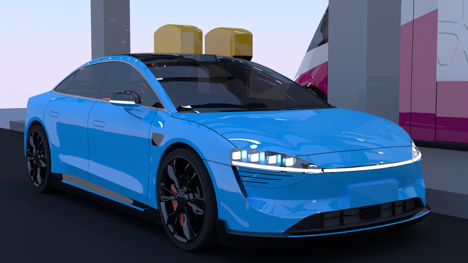 EV charging station IX 3D model_7