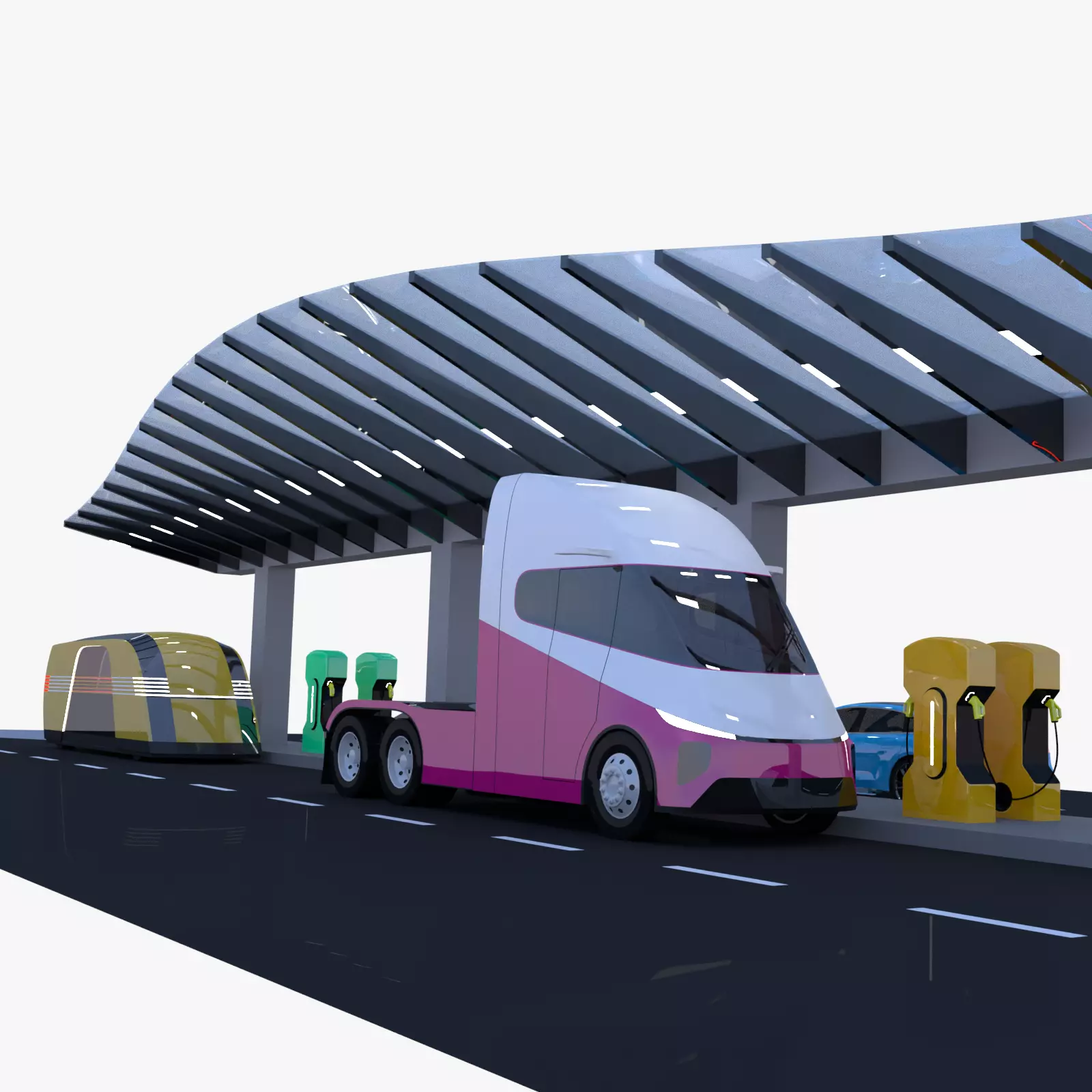 EV charging station IX 3D model_0
