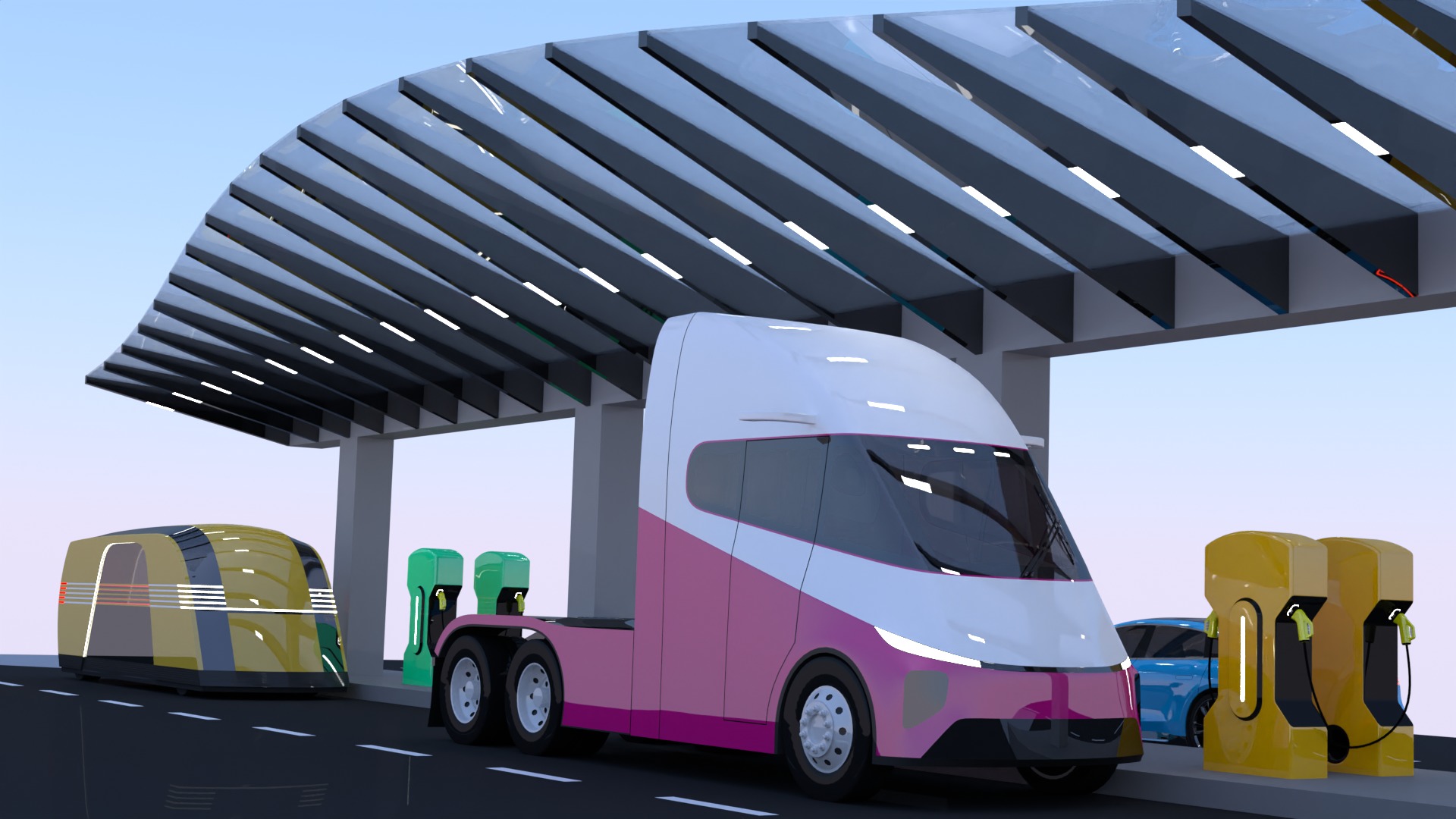 EV charging station IX 3D model_1