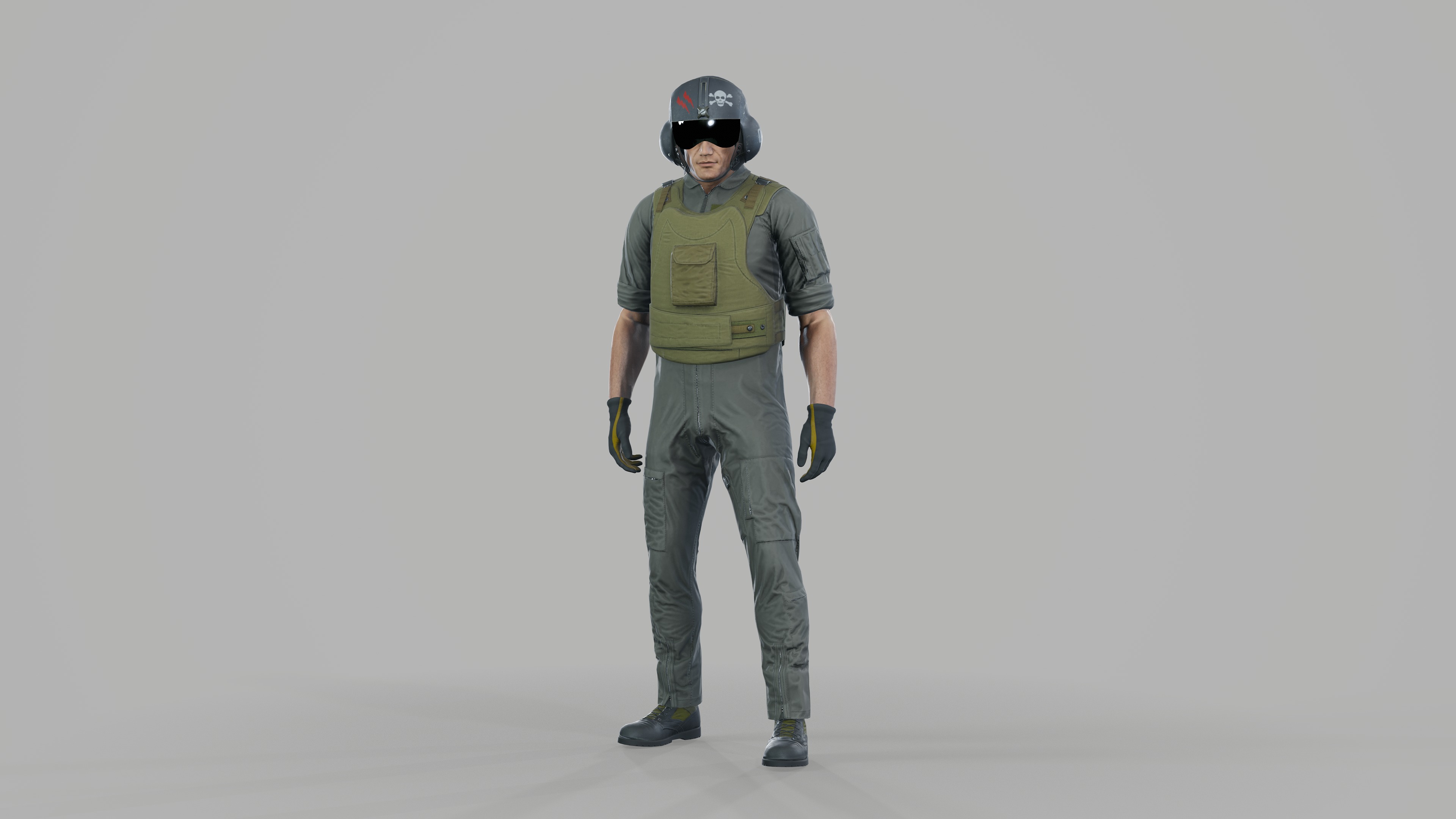 Pilot Low-poly 3D model_20