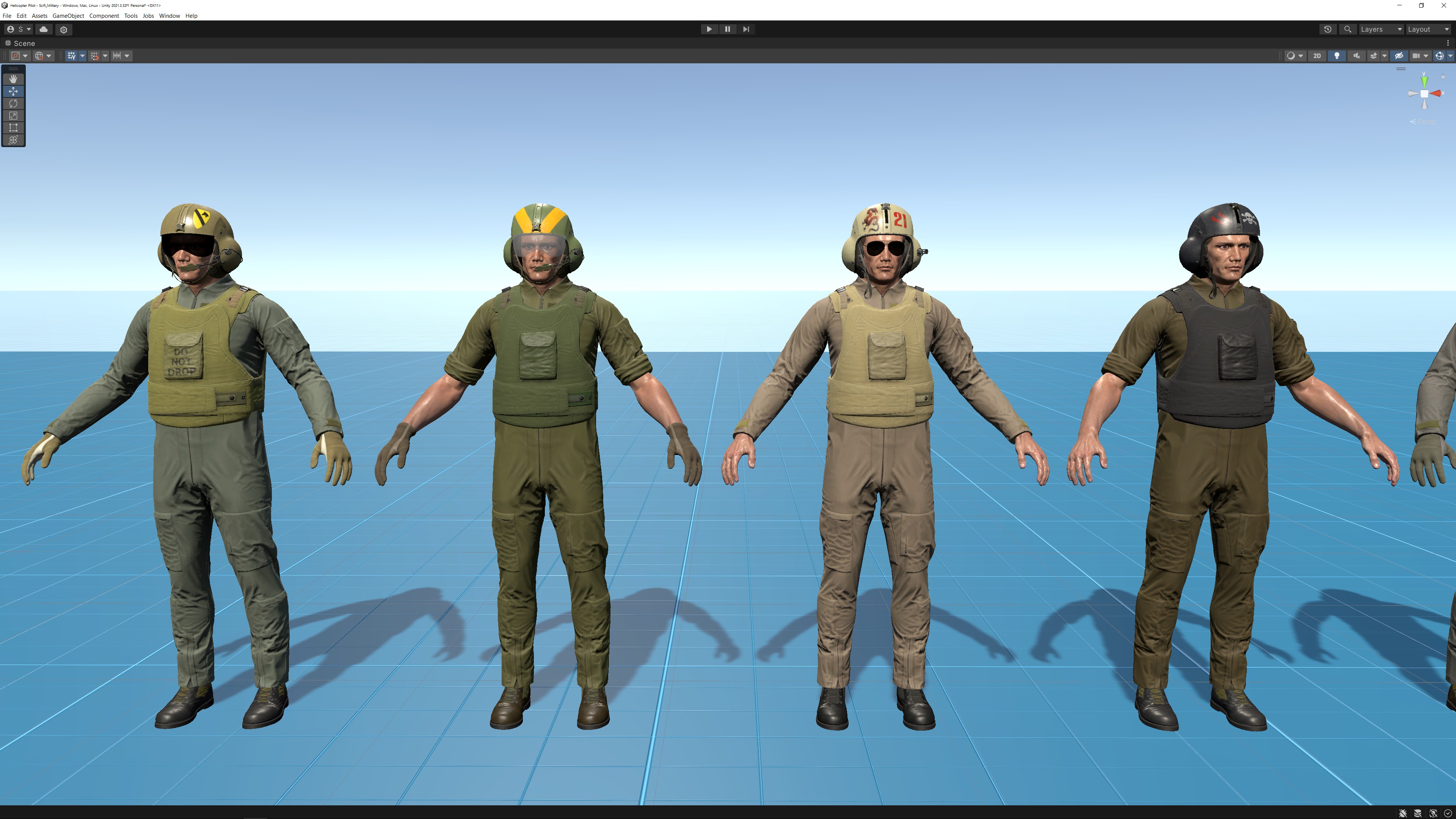 Pilot Low-poly 3D model_15