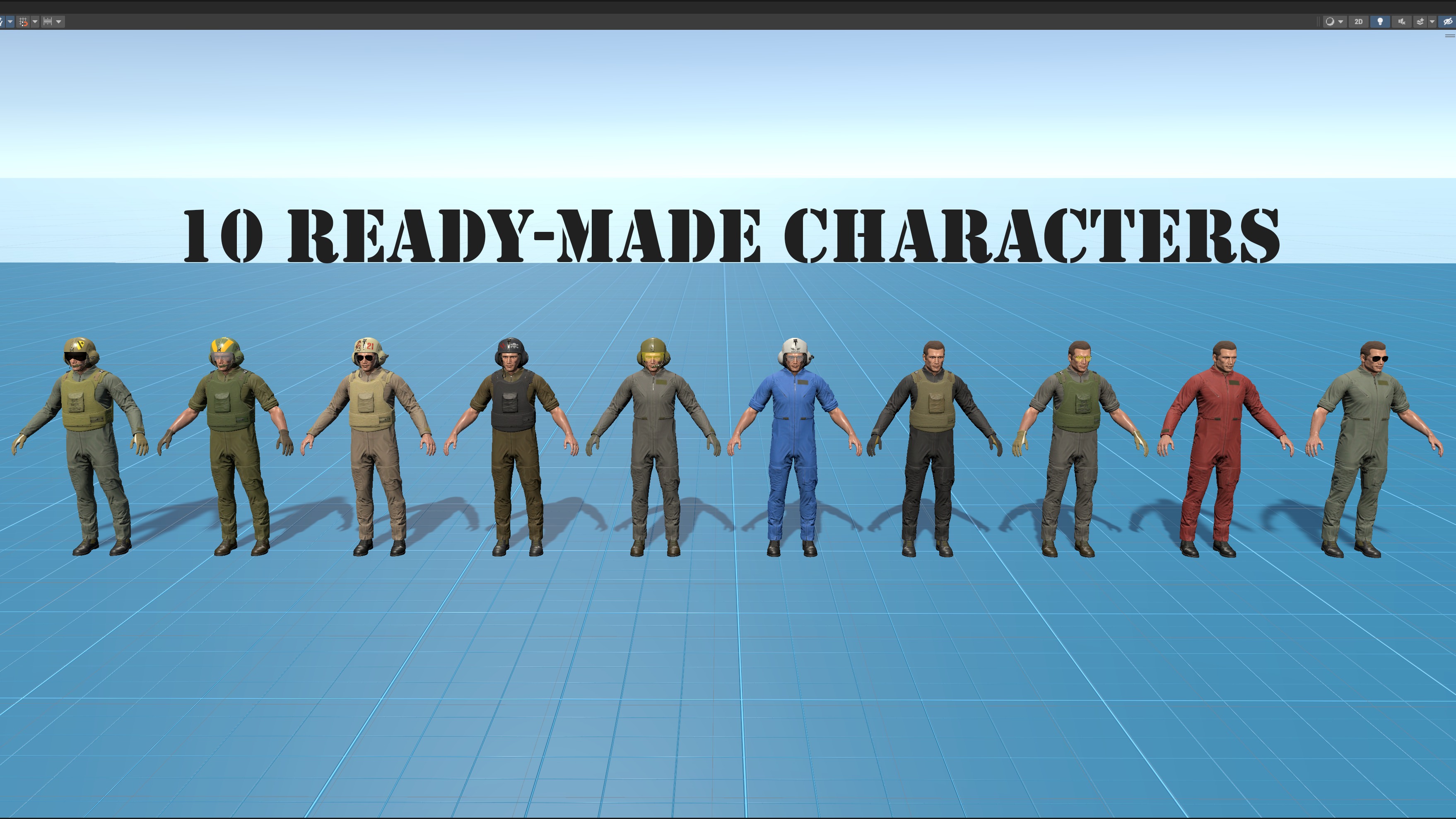 Pilot Low-poly 3D model_12