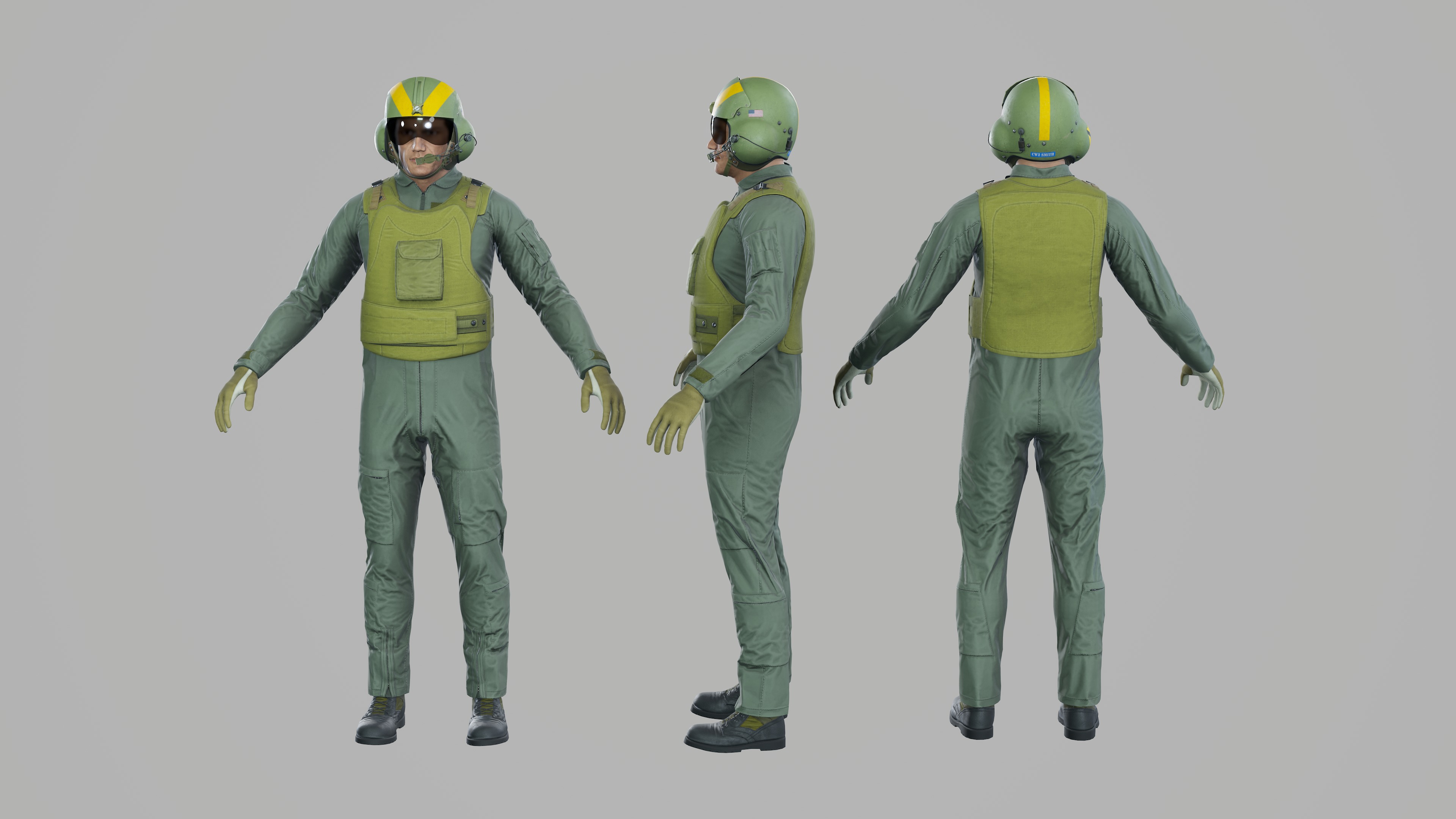 Pilot Low-poly 3D model_2