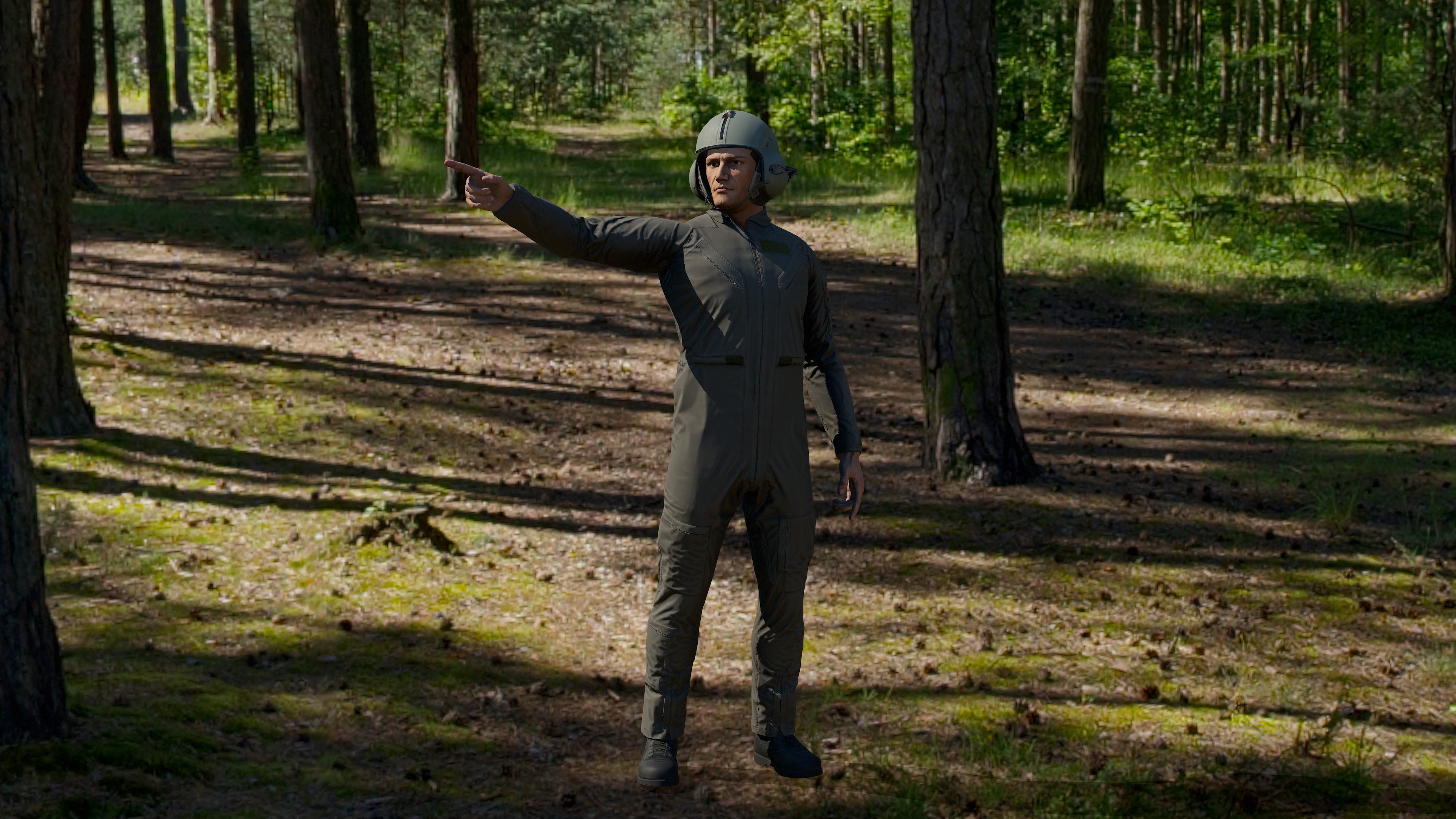 Pilot Low-poly 3D model_17