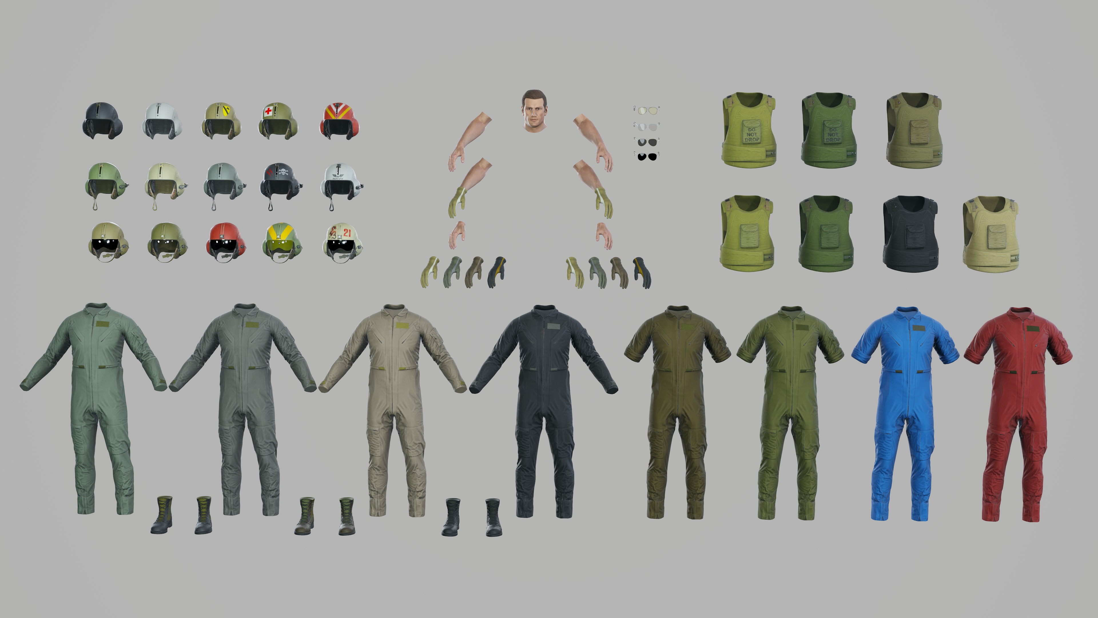 Pilot Low-poly 3D model_5