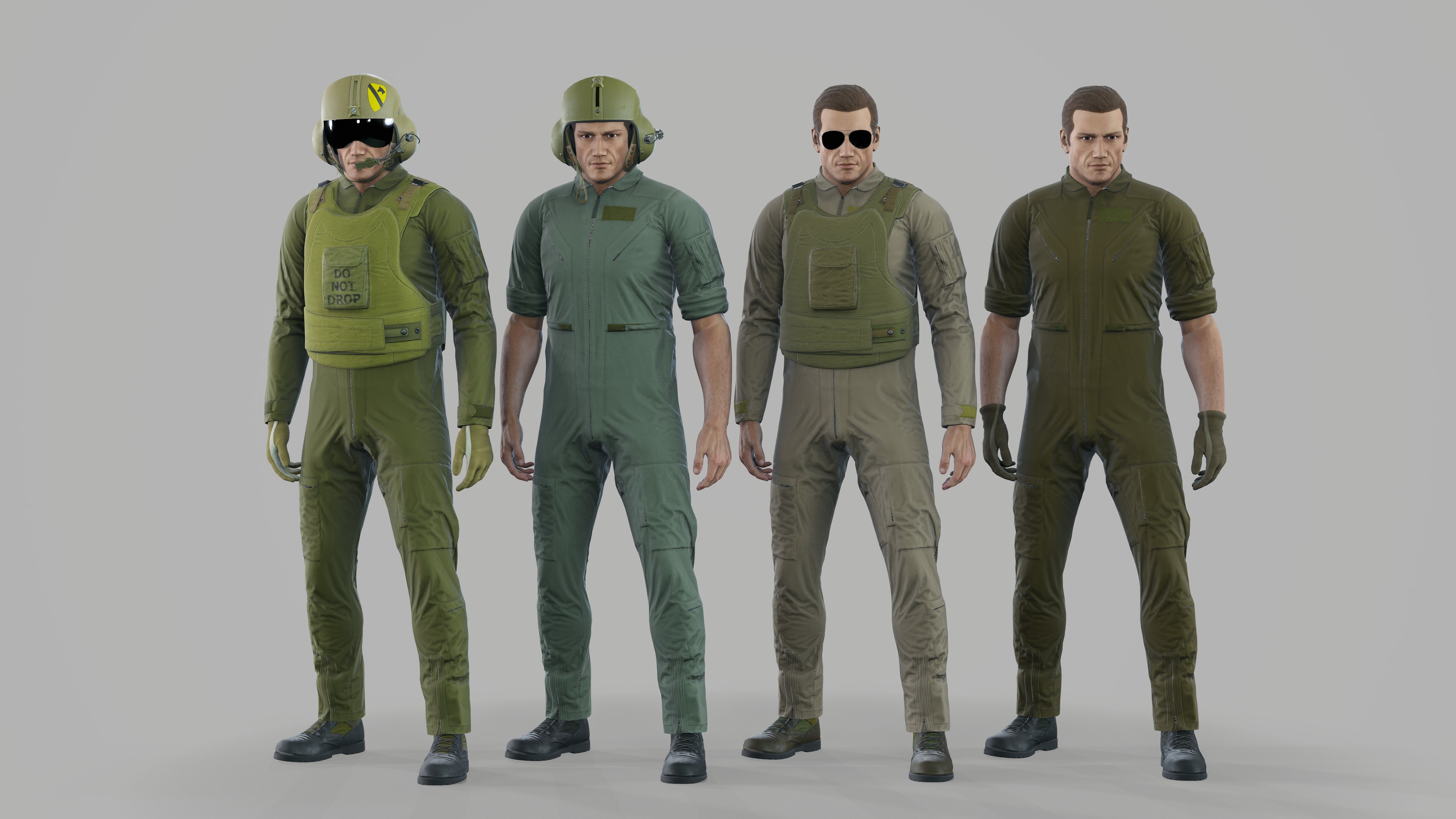 Pilot Low-poly 3D model_7