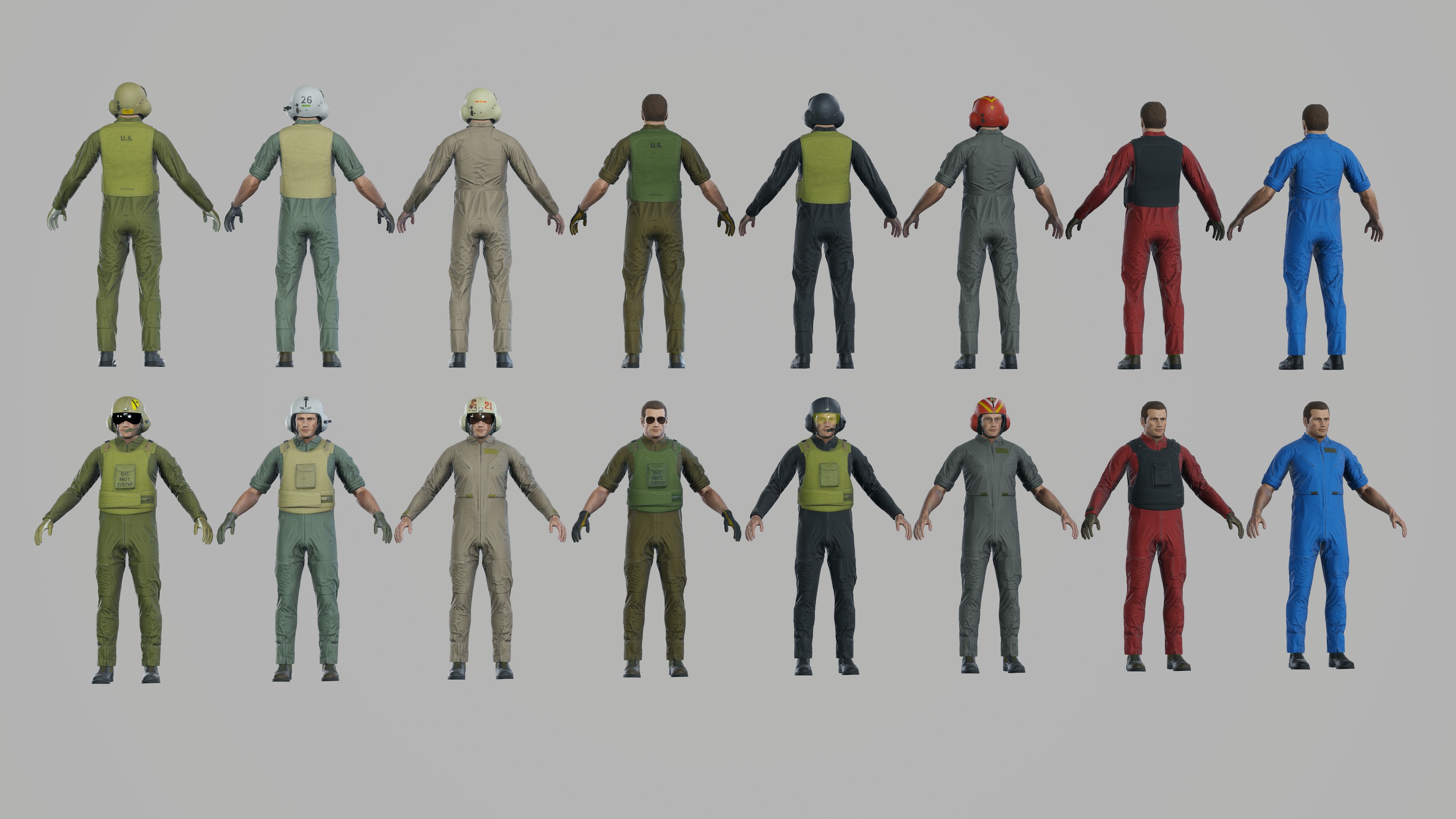 Pilot Low-poly 3D model_4