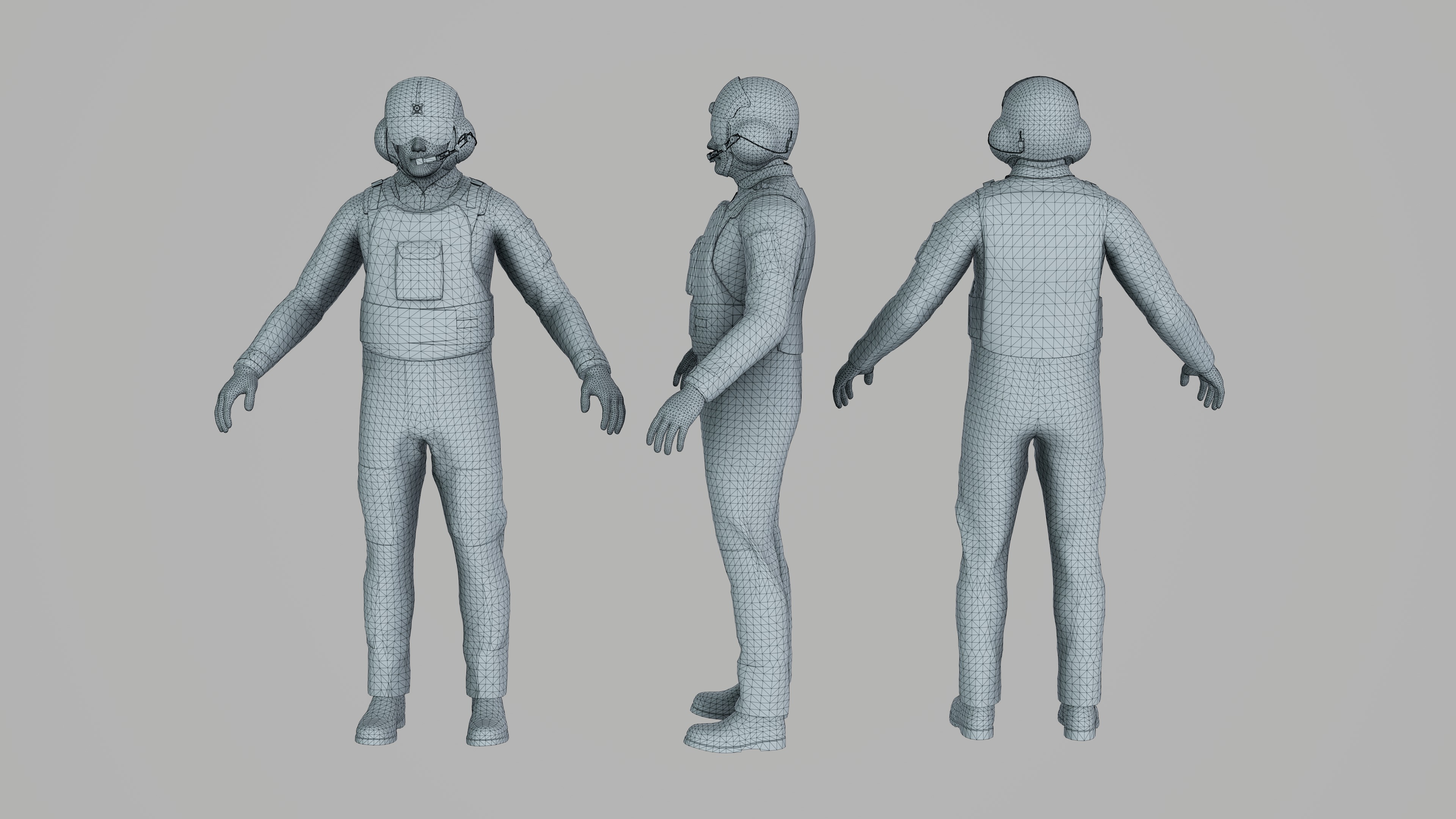 Pilot Low-poly 3D model_3
