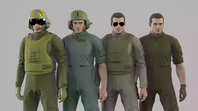 Pilot Low-poly 3D model