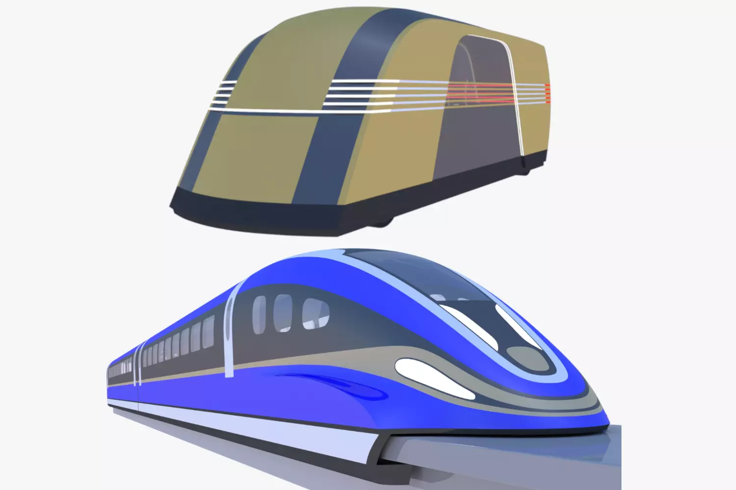 Future maglev and Tesla Robovan 3D Model Collection_0