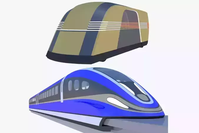 Future maglev and Tesla Robovan 3D Model Collection