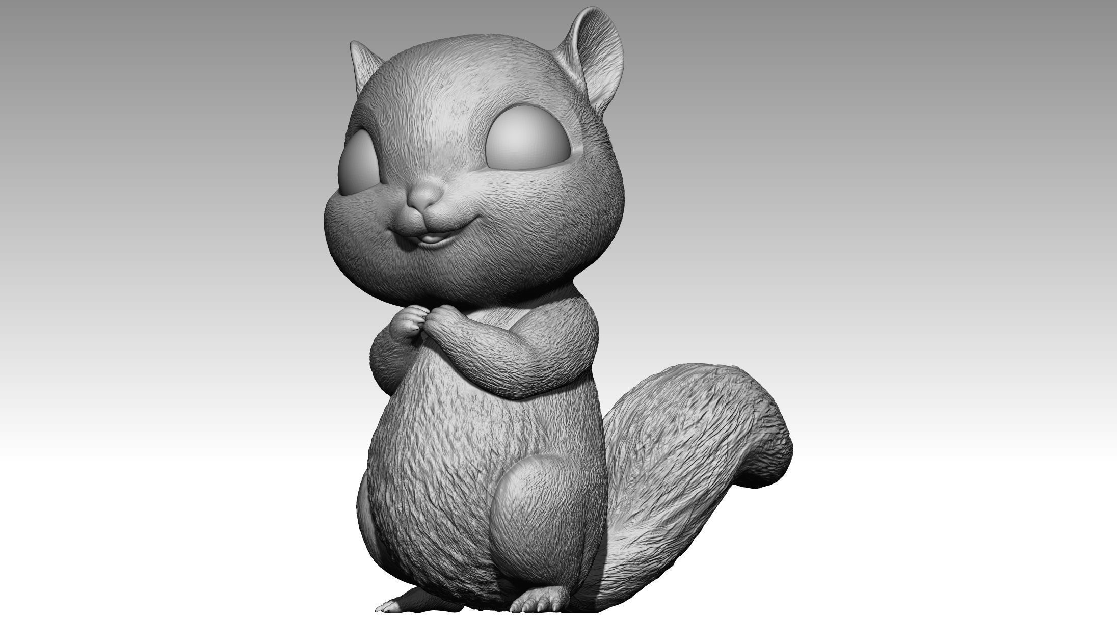 Cute squirrel 3D print model_1
