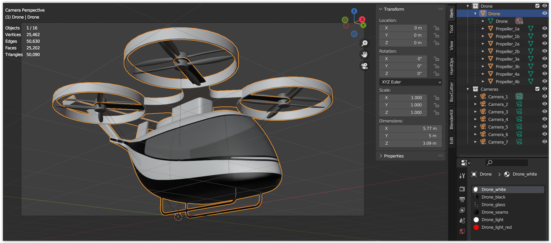 Passenger drone and Tesla Robovan 3D Model Collection_6