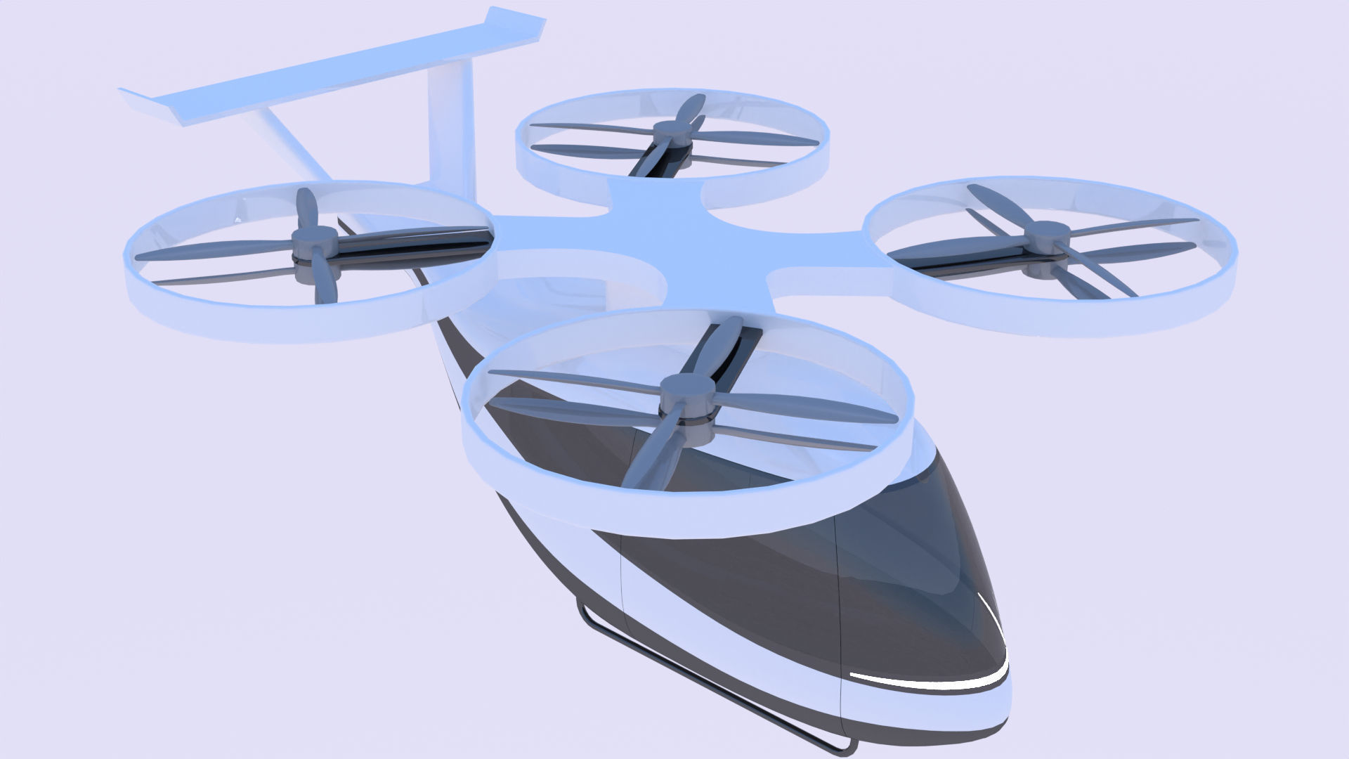 Passenger drone and Tesla Robovan 3D Model Collection_5