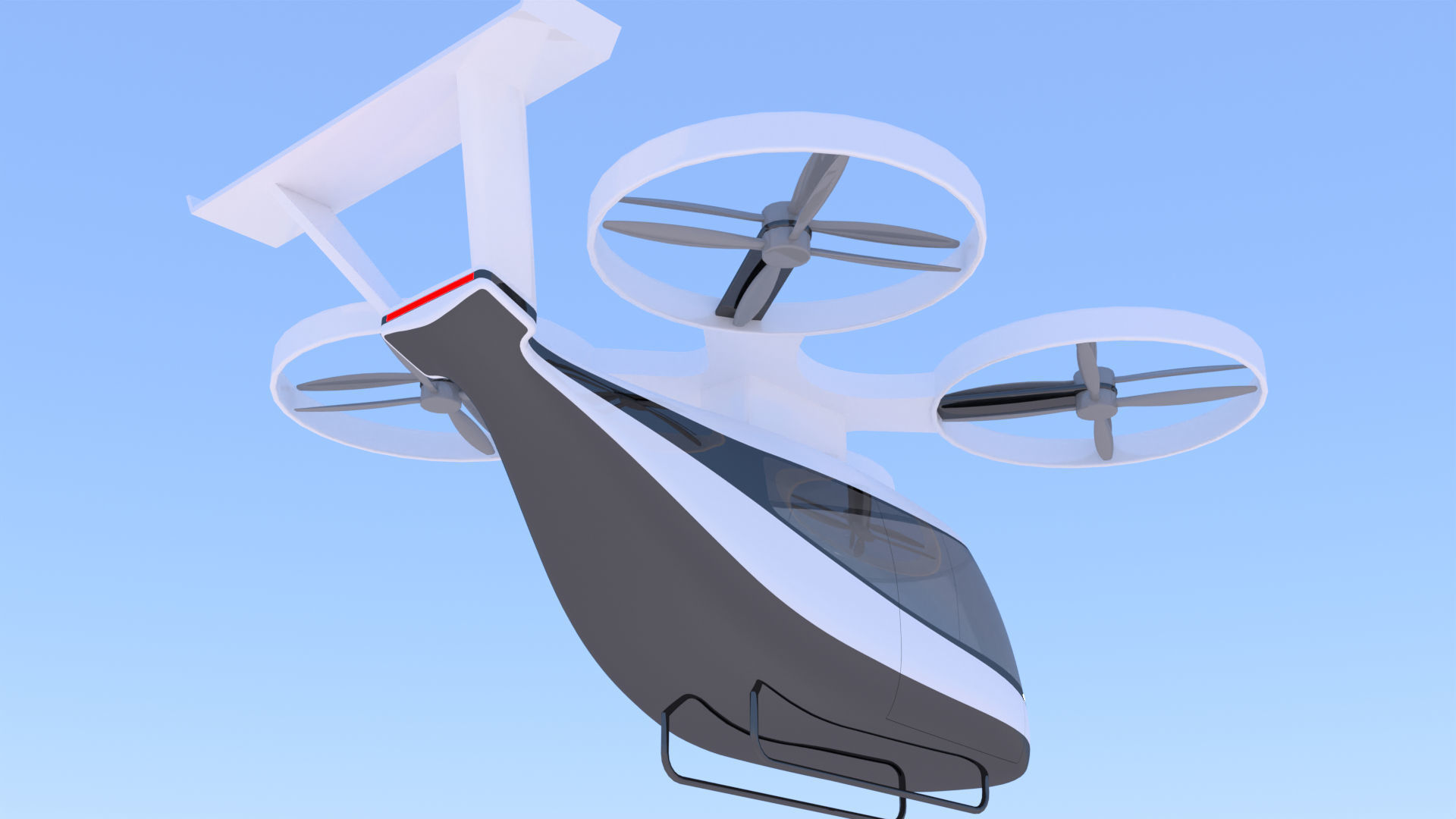 Passenger drone and Tesla Robovan 3D Model Collection_3