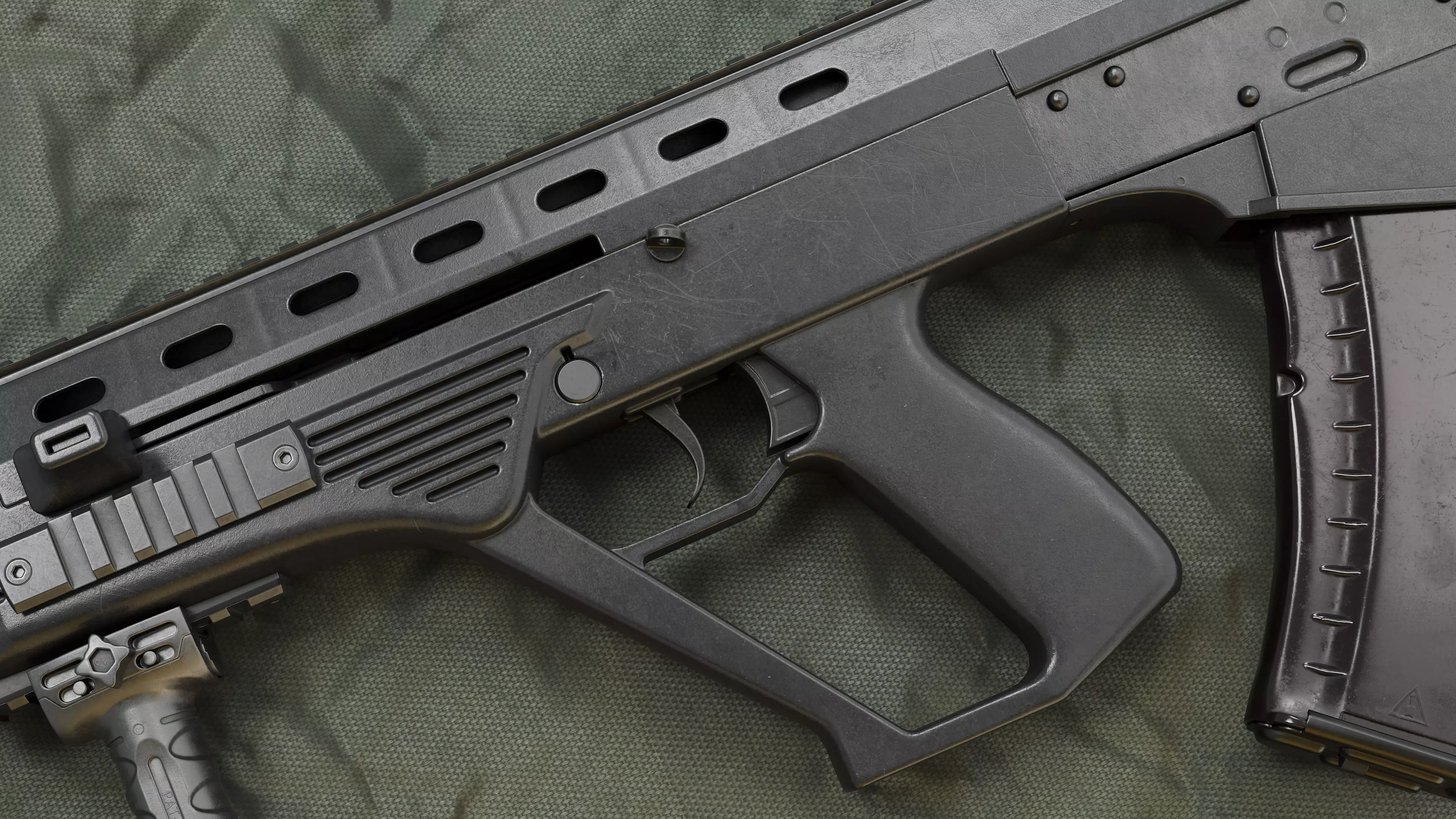 Assault bullpup rifle Vulcan M Malyuk Low-poly 3D model