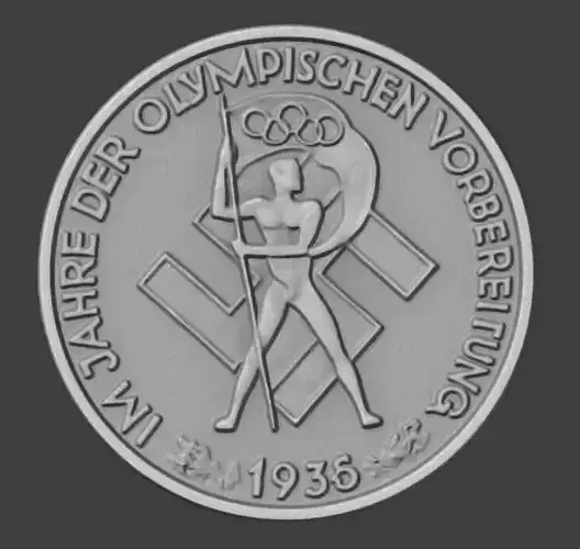 1935-1936 German Olympic Preparation Medal Front Only