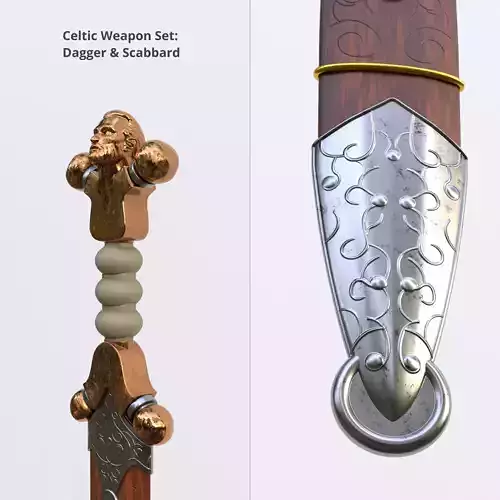 Celtic Weapon Set - Dagger and Scabbard
