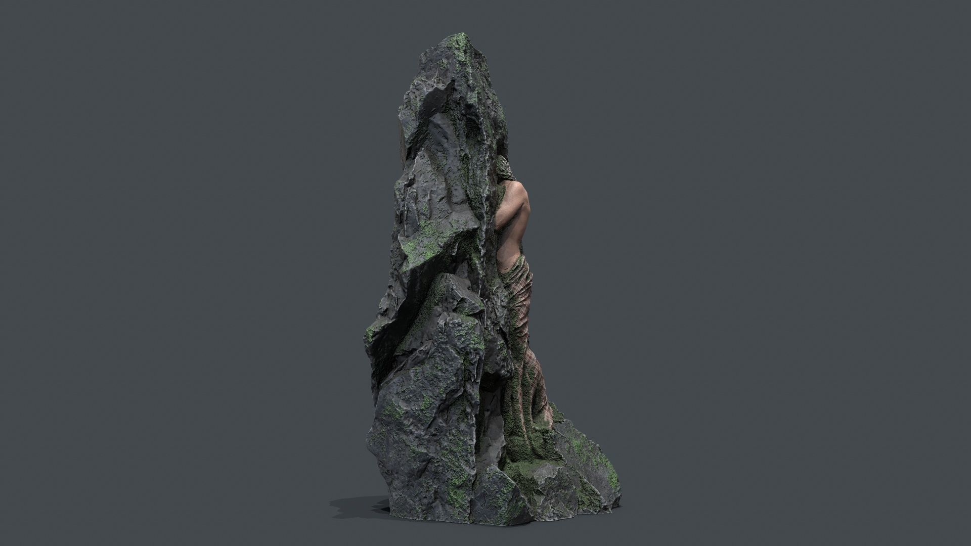 woman Statue Low-poly 3D model_10