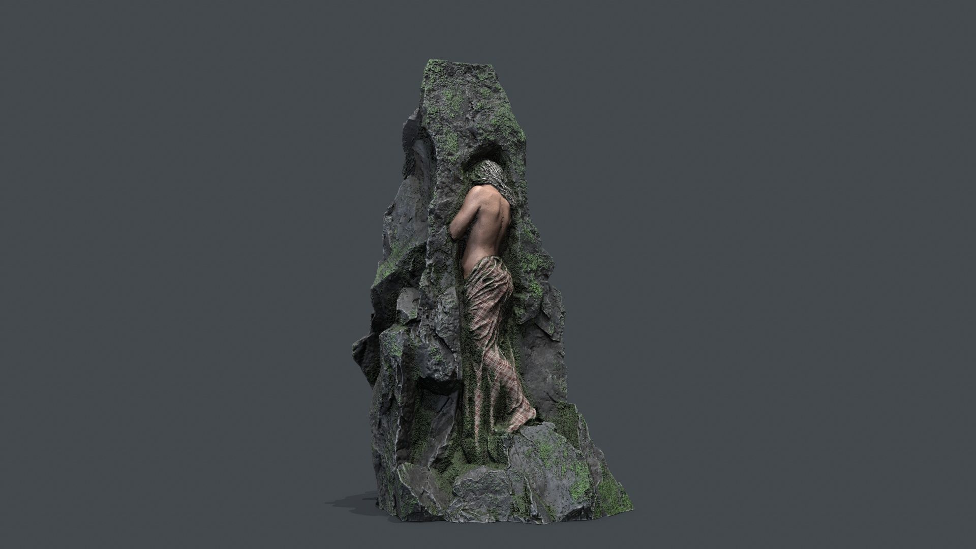woman Statue Low-poly 3D model_11