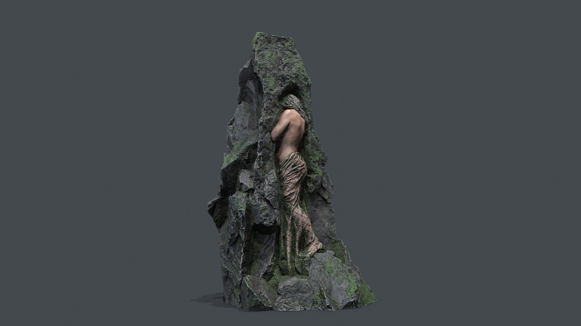 woman Statue Low-poly 3D model_3