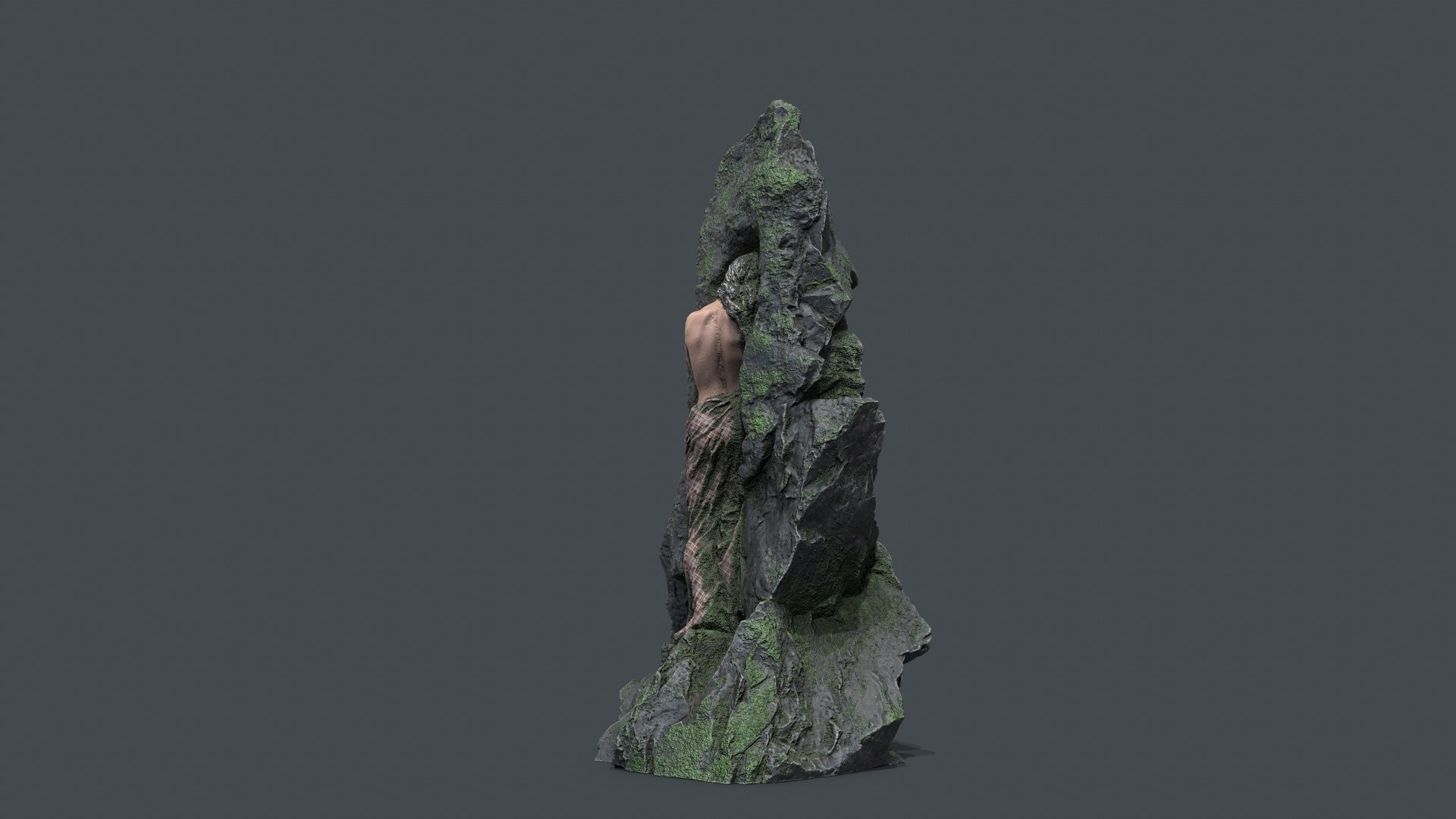 woman Statue Low-poly 3D model_5