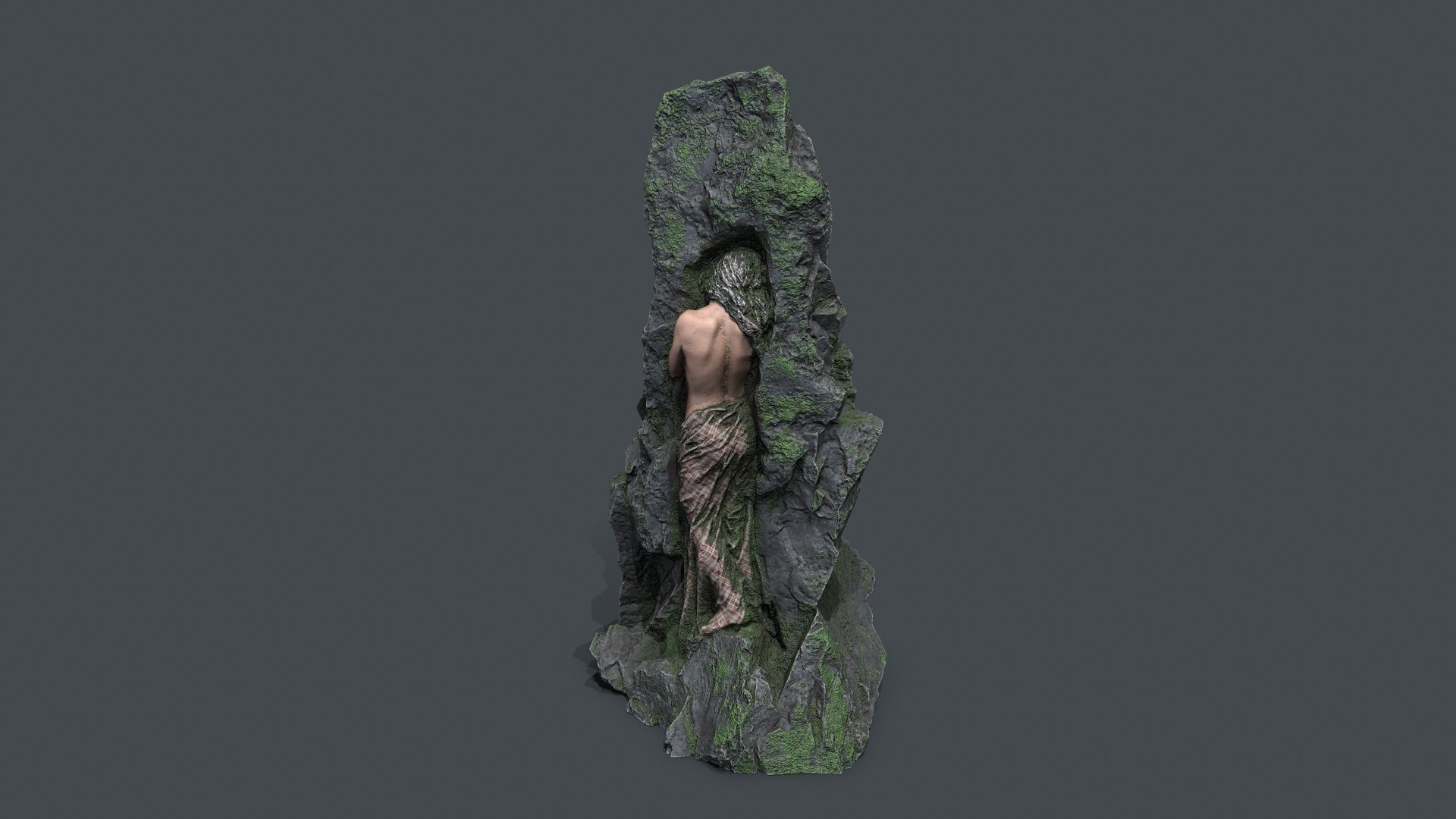 woman Statue Low-poly 3D model_13