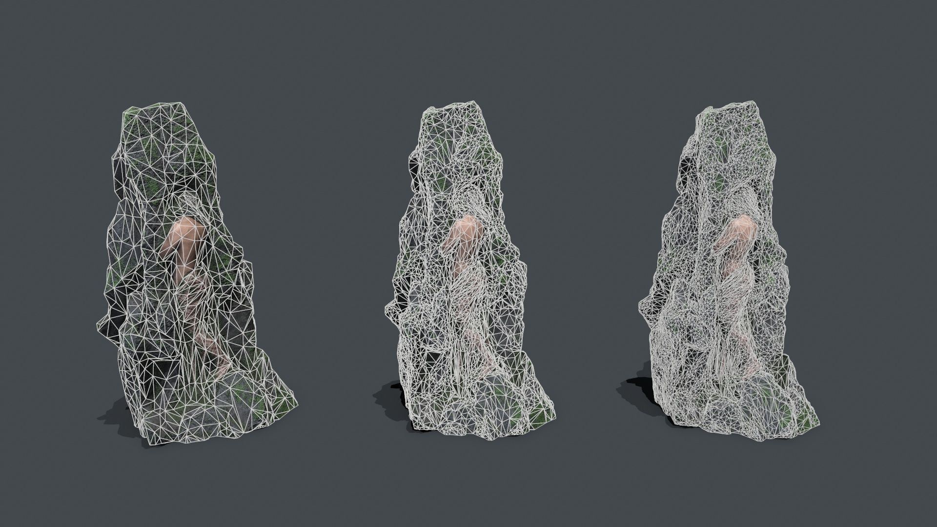 woman Statue Low-poly 3D model_15