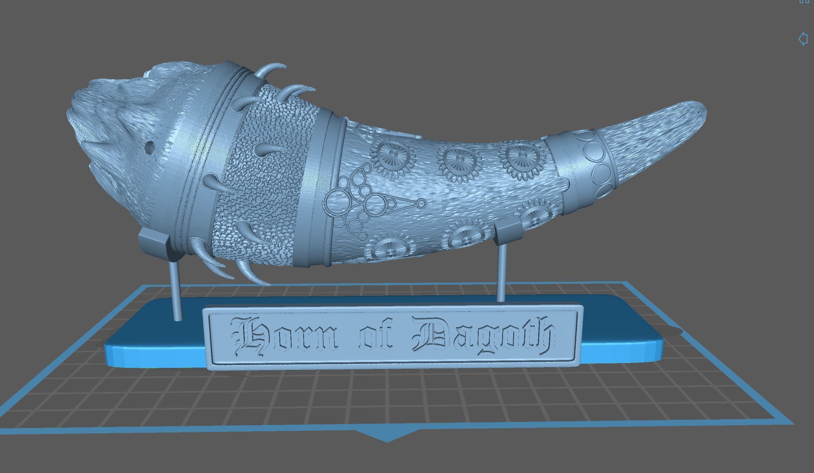 HORN OF DAGOTH - CUERNO DE DAGOTH - STL 3D print model_7